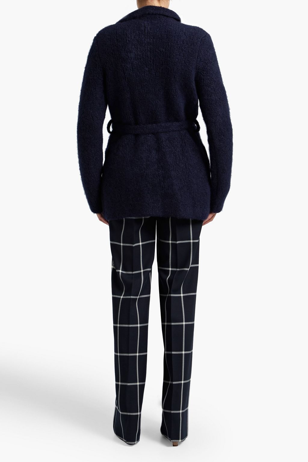 GABRIELA HEARST Belted boucle-knit cashmere and silk-blend wrap jacket