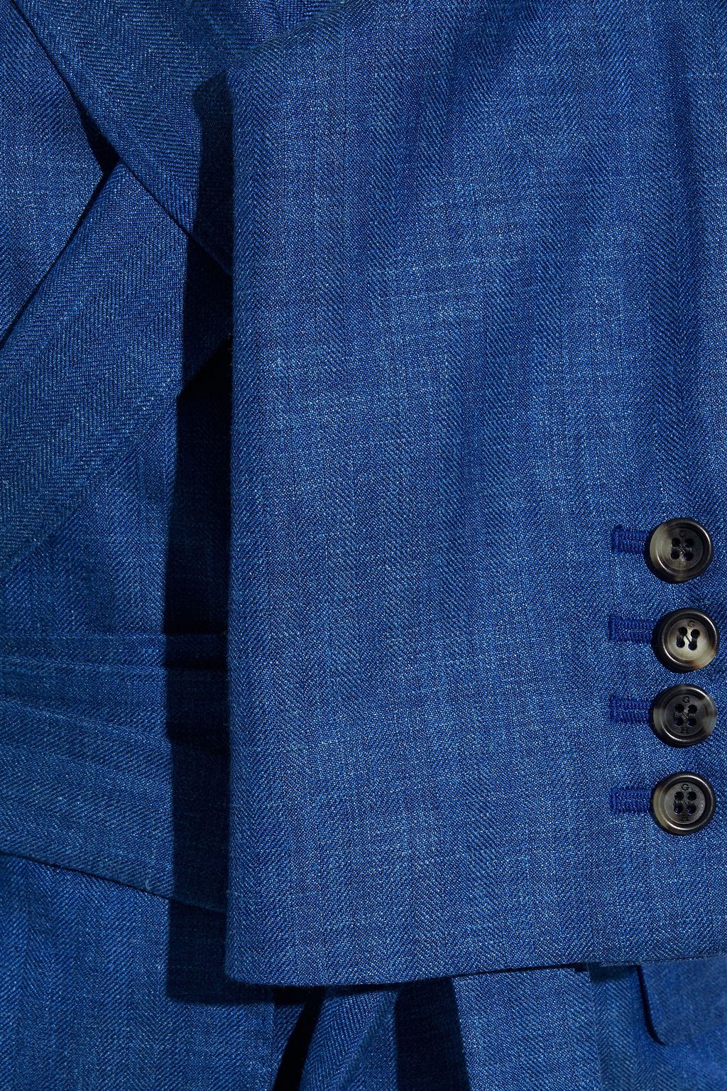 GABRIELA HEARST Belted herringbone wool, silk and linen-blend blazer