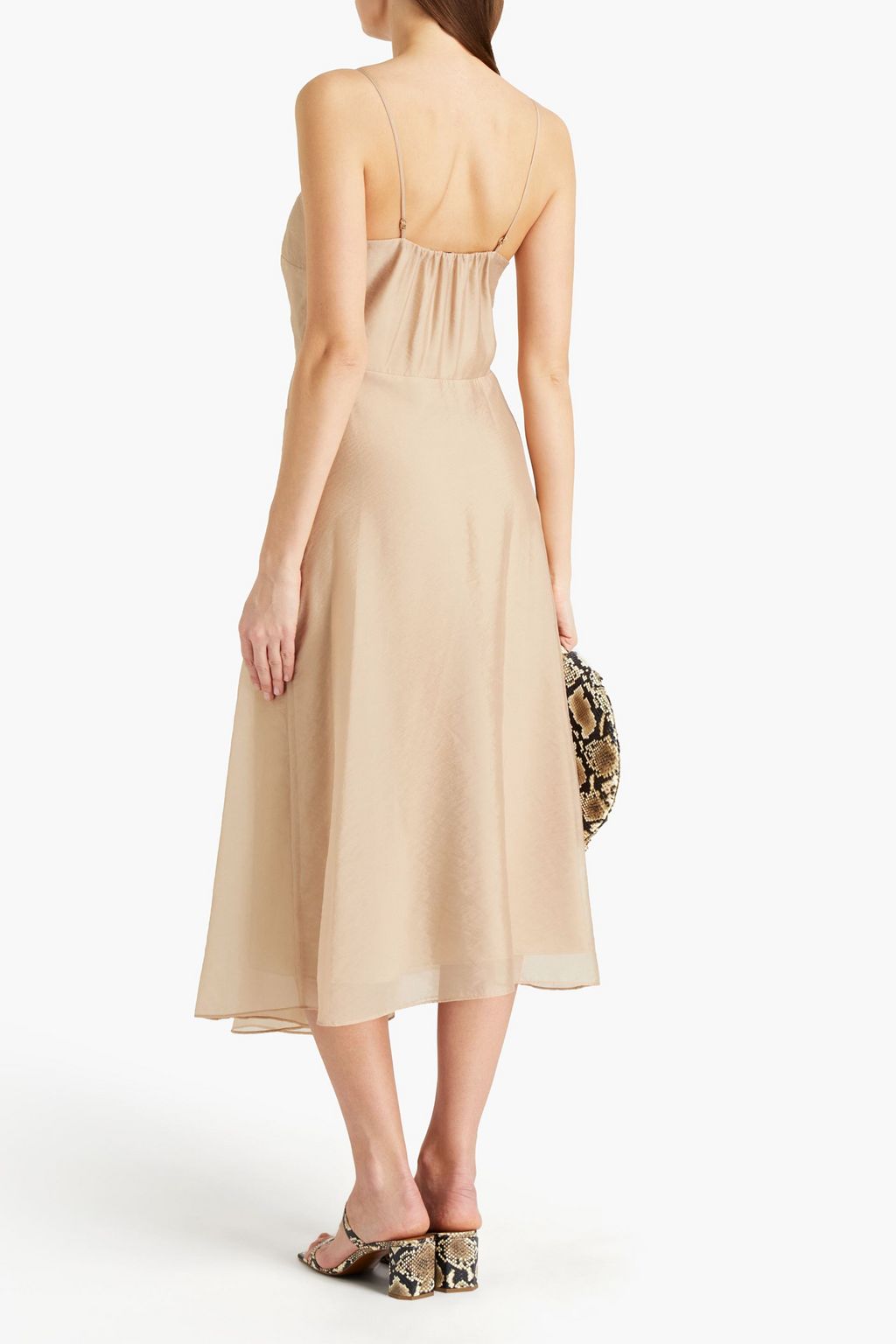 VINCE. Gathered organza midi dress