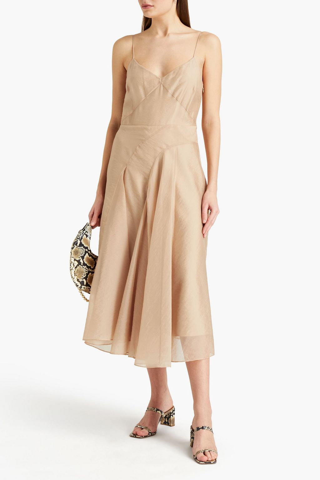 VINCE. Gathered organza midi dress