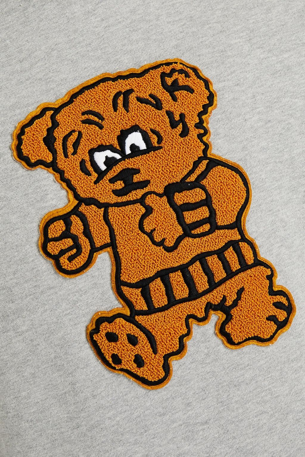 SANDRO Appliquéd mélange French cotton-terry sweatshirt