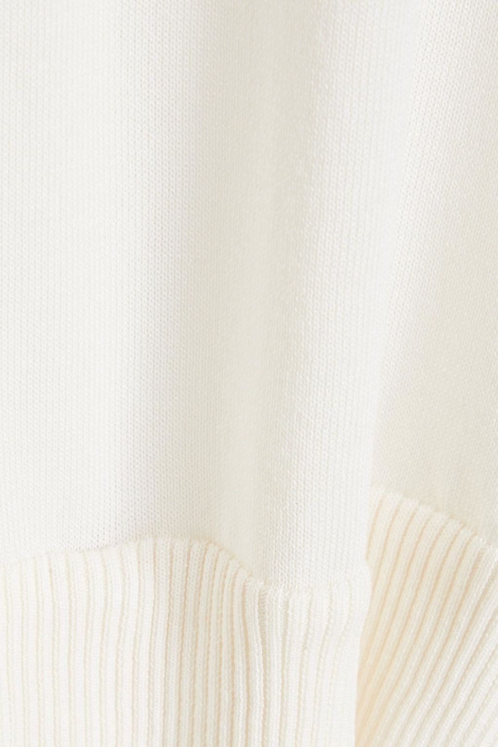 GENTRYPORTOFINO Crepe de chine-paneled silk and cotton-blend sweater
