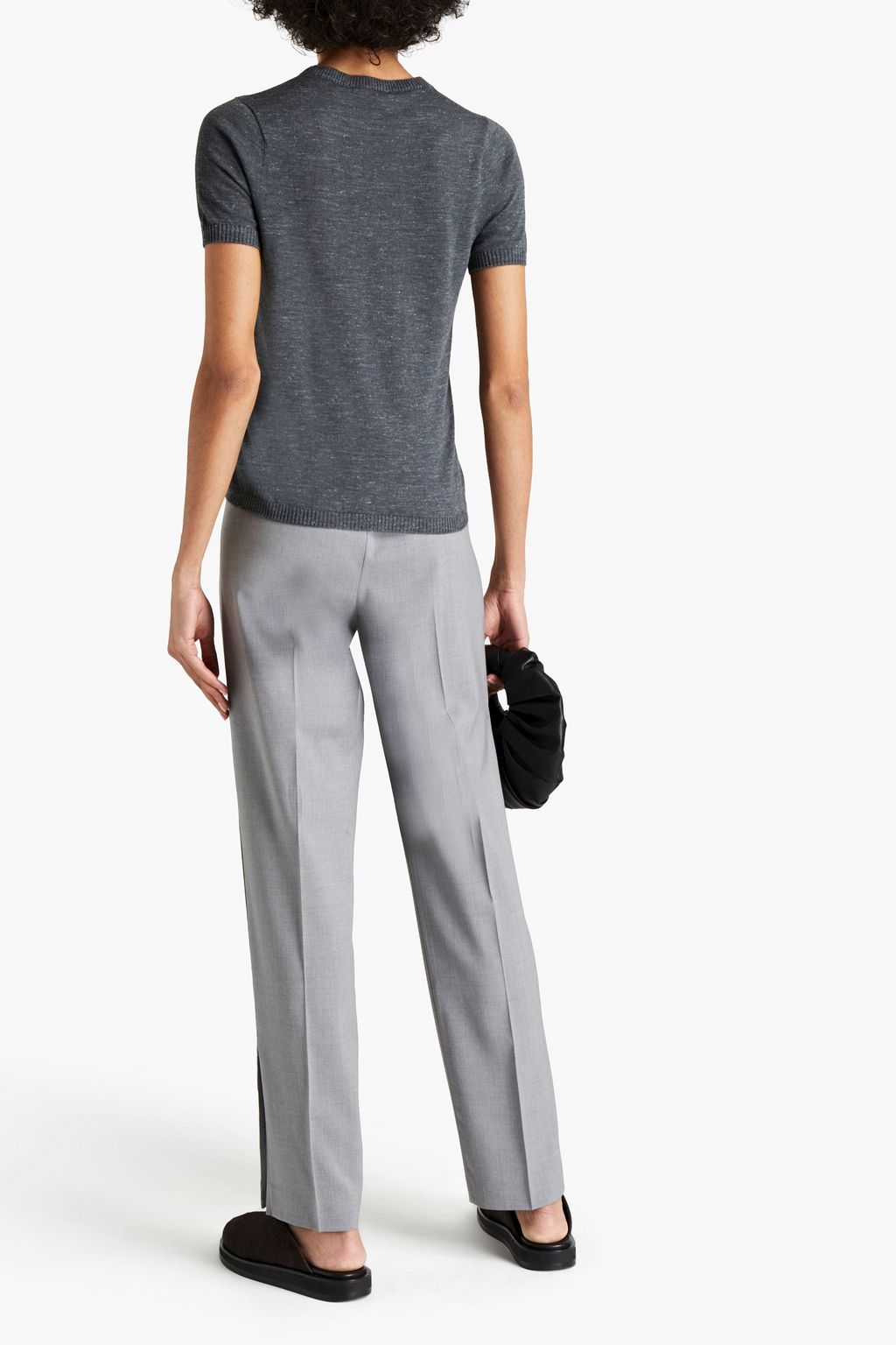 GENTRYPORTOFINO Silk, cashmere and linen-blend top