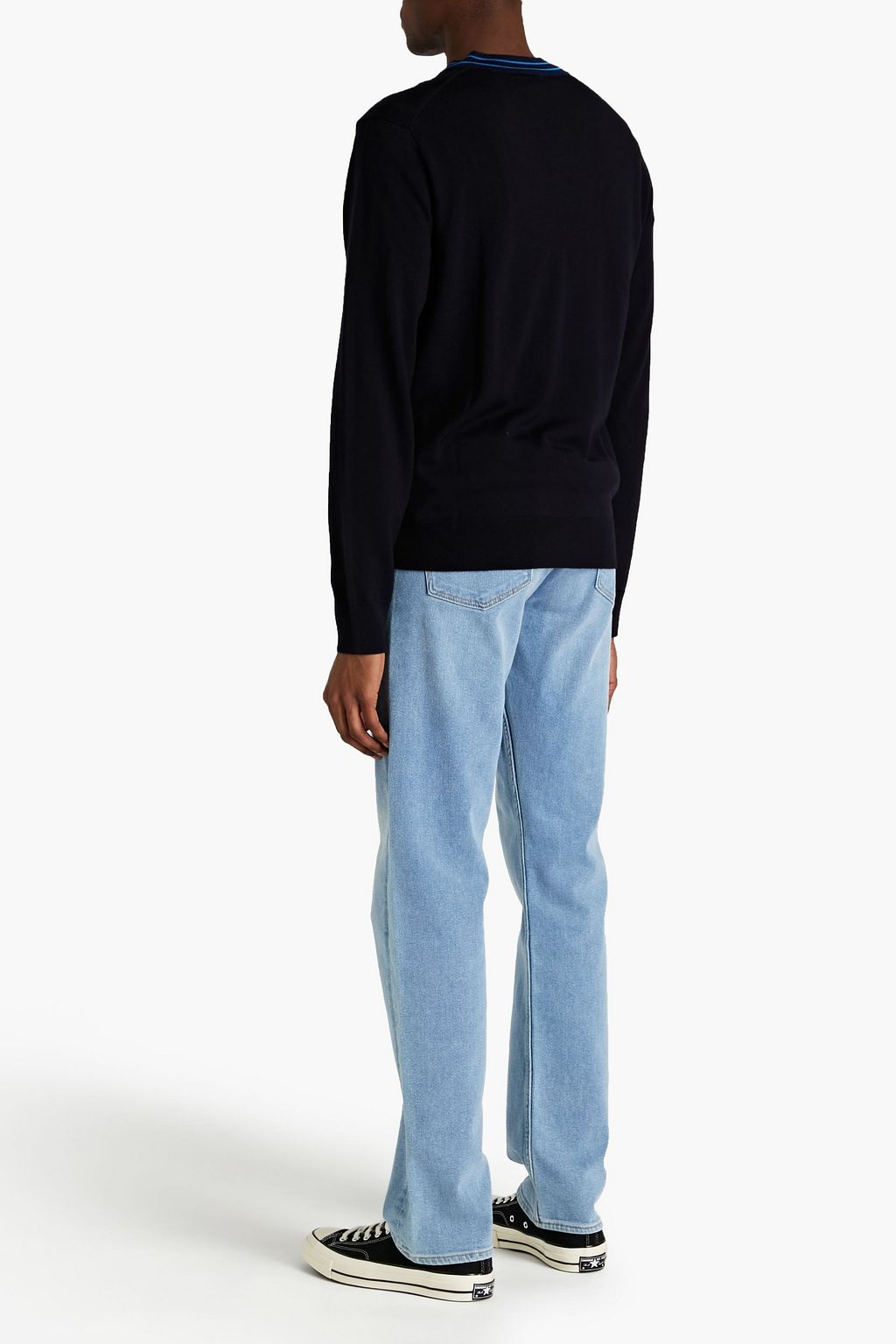 SANDRO Outline striped wool cardigan