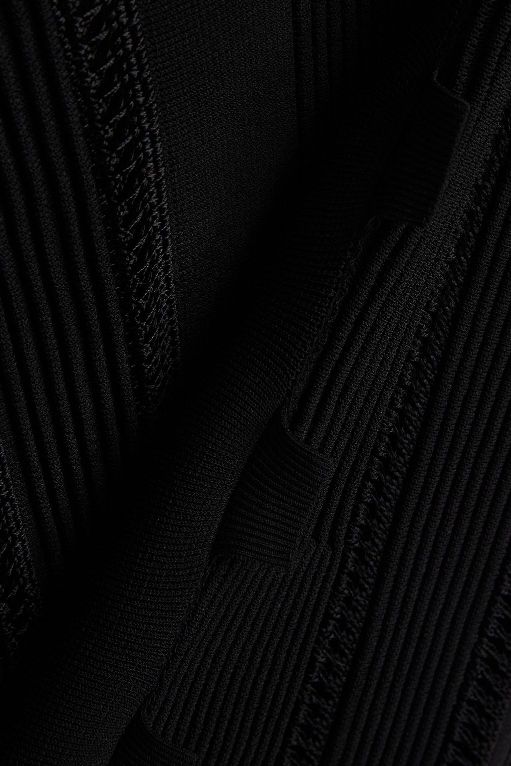 GENTRYPORTOFINO Pointelle-trimmed ribbed-knit top