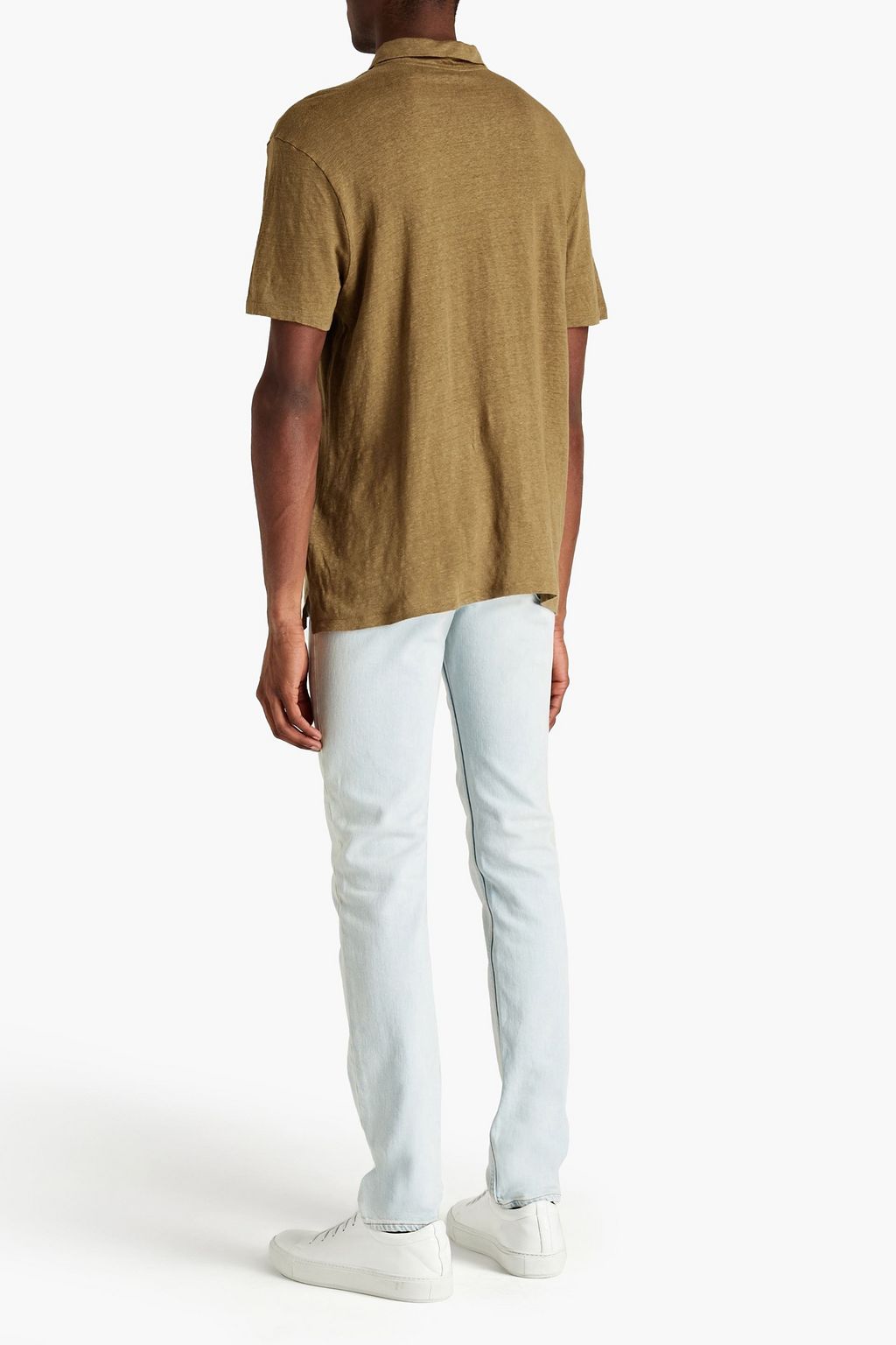 SANDRO Beach linen-jersey polo shirt