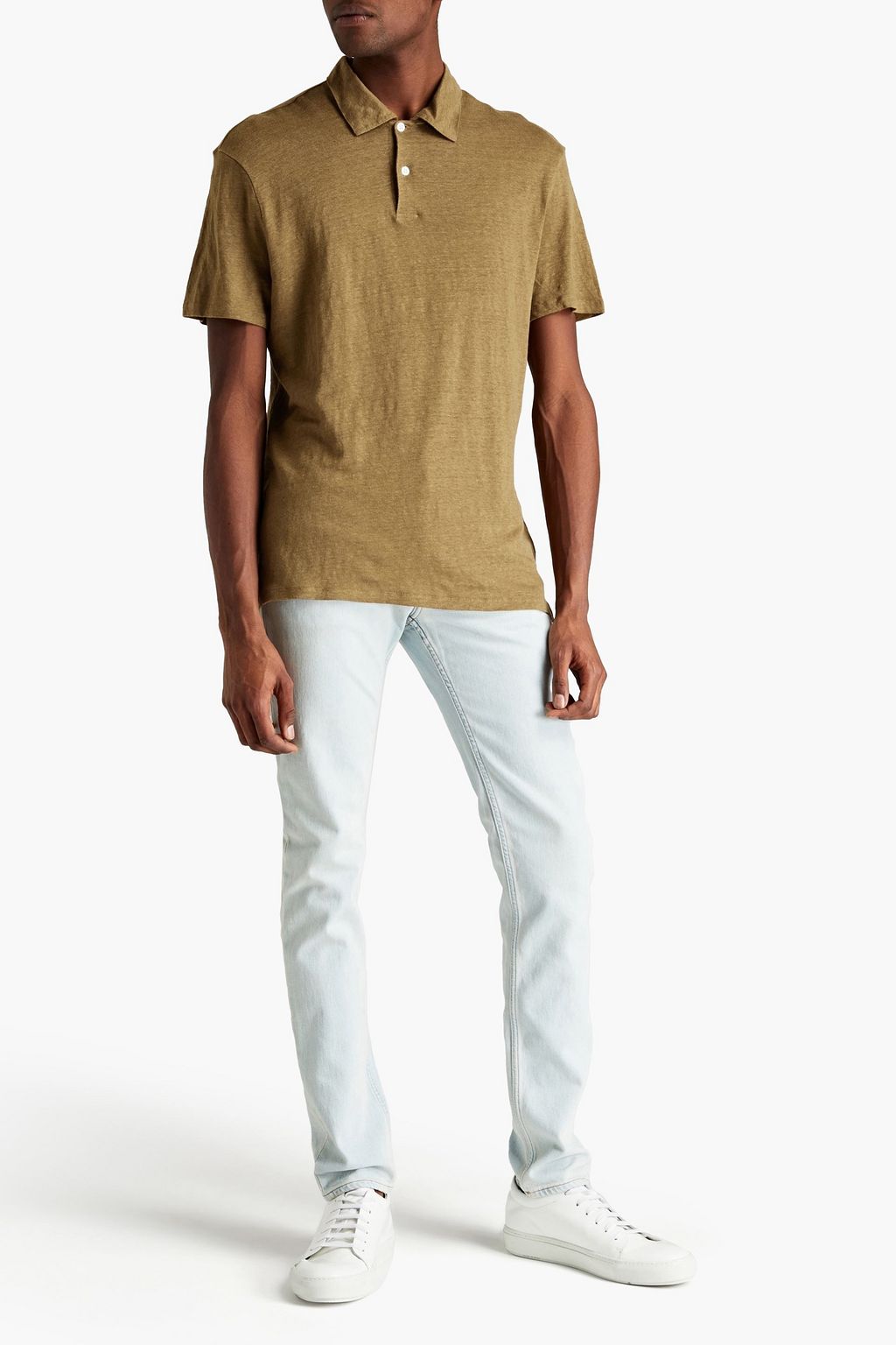 SANDRO Beach linen-jersey polo shirt