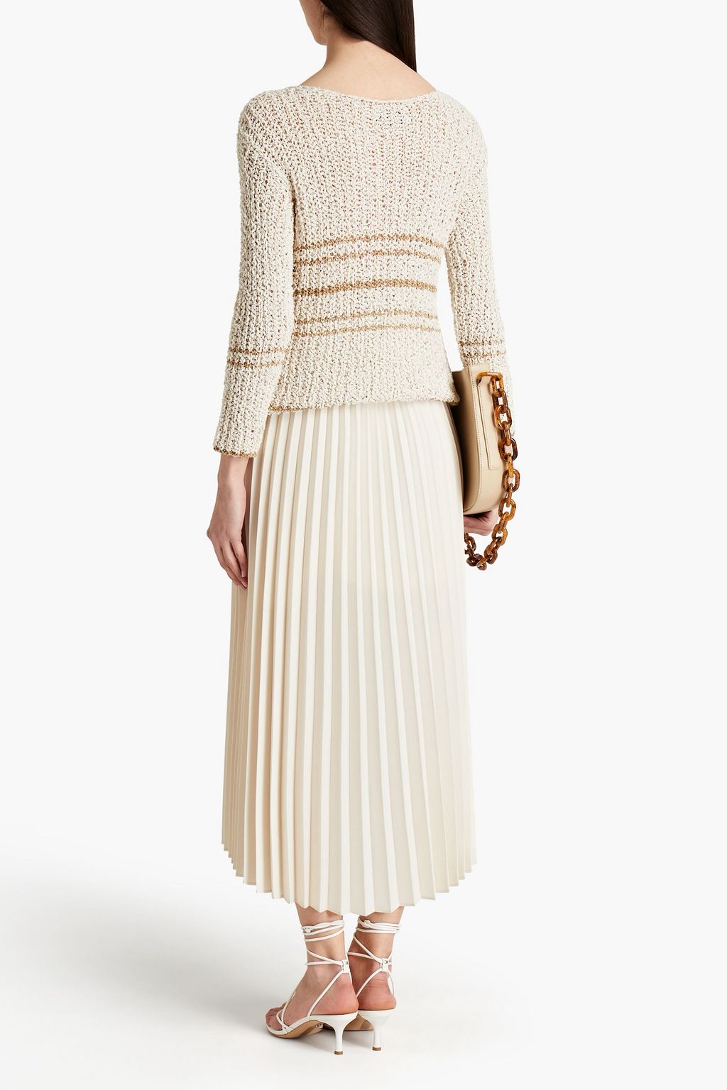GENTRYPORTOFINO Embellished striped knitted sweater
