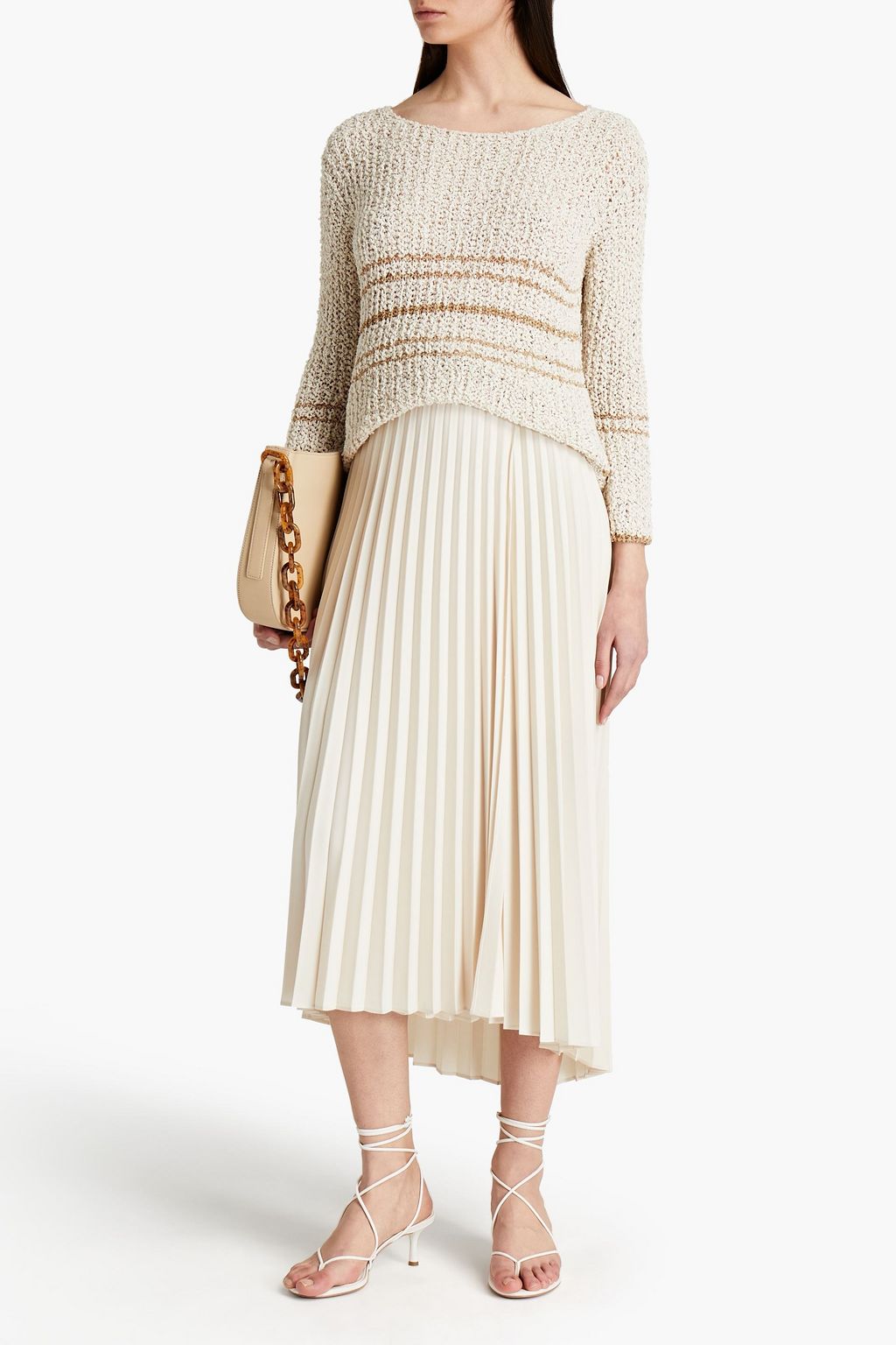 GENTRYPORTOFINO Embellished striped knitted sweater