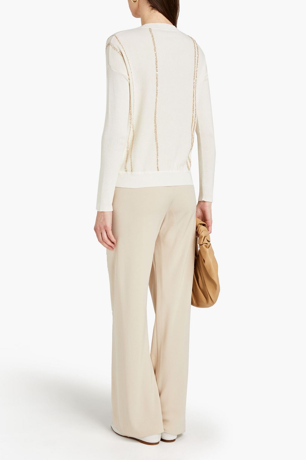 GENTRYPORTOFINO Sequin-embellished cotton and cashmere-blend cardigan