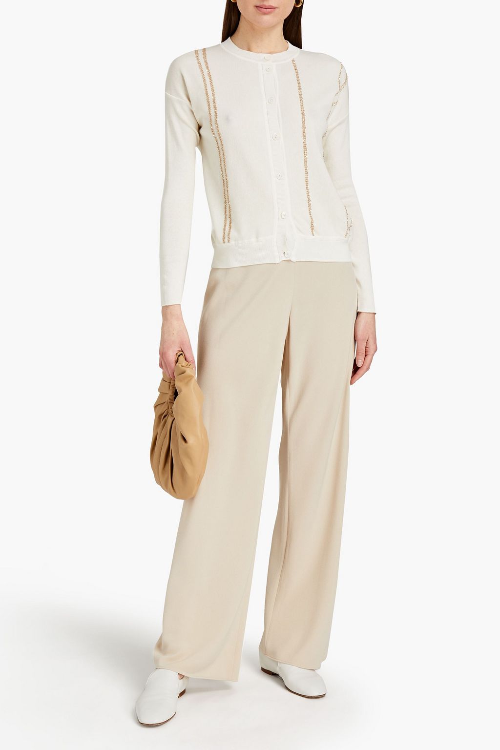GENTRYPORTOFINO Sequin-embellished cotton and cashmere-blend cardigan