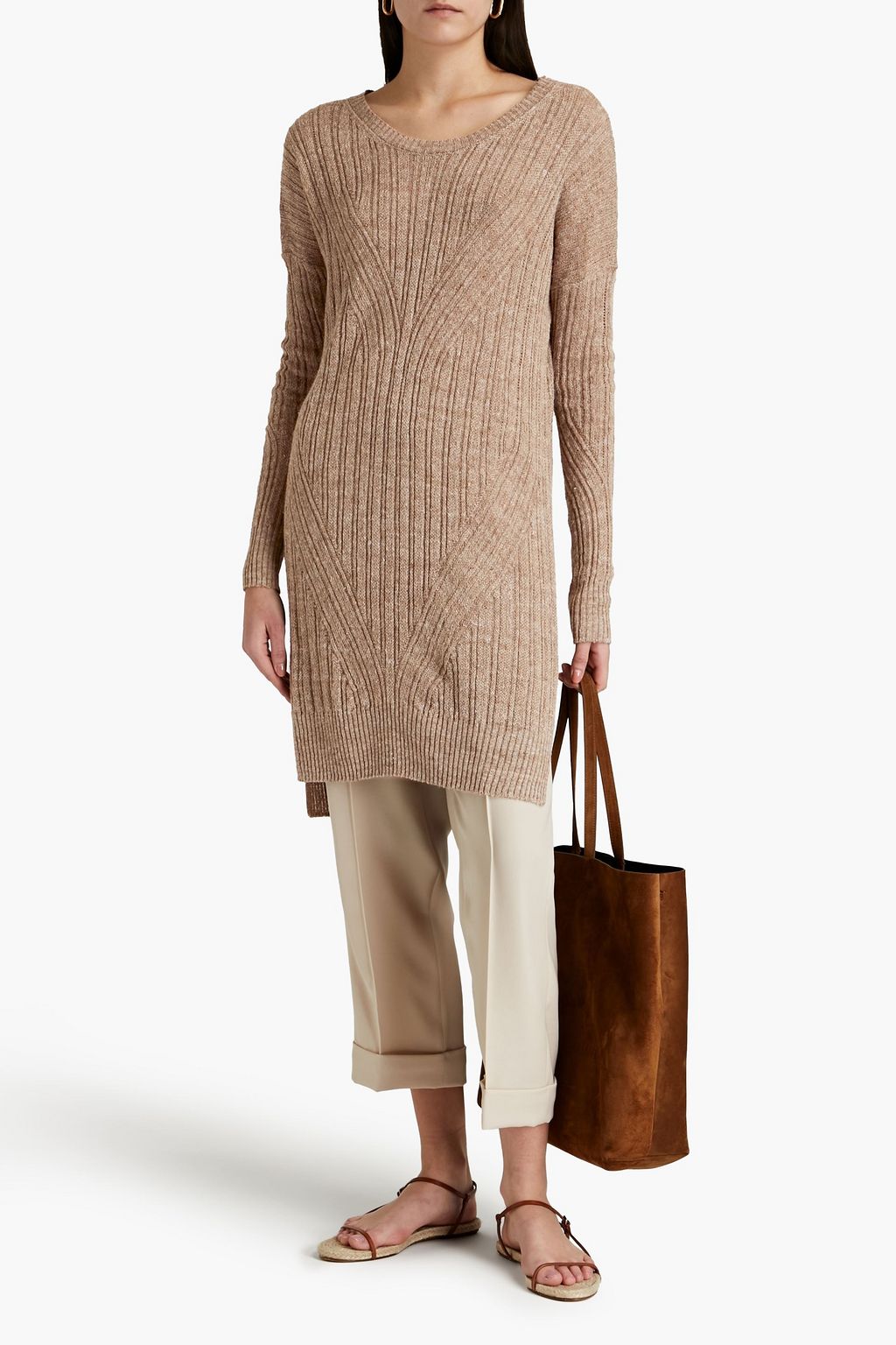 GENTRYPORTOFINO Ribbed linen and silk-blend sweater