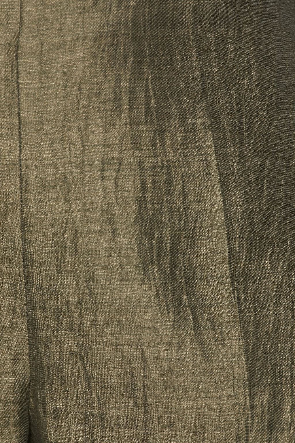 GENTRYPORTOFINO Cropped crinkled linen-blend tapered pants