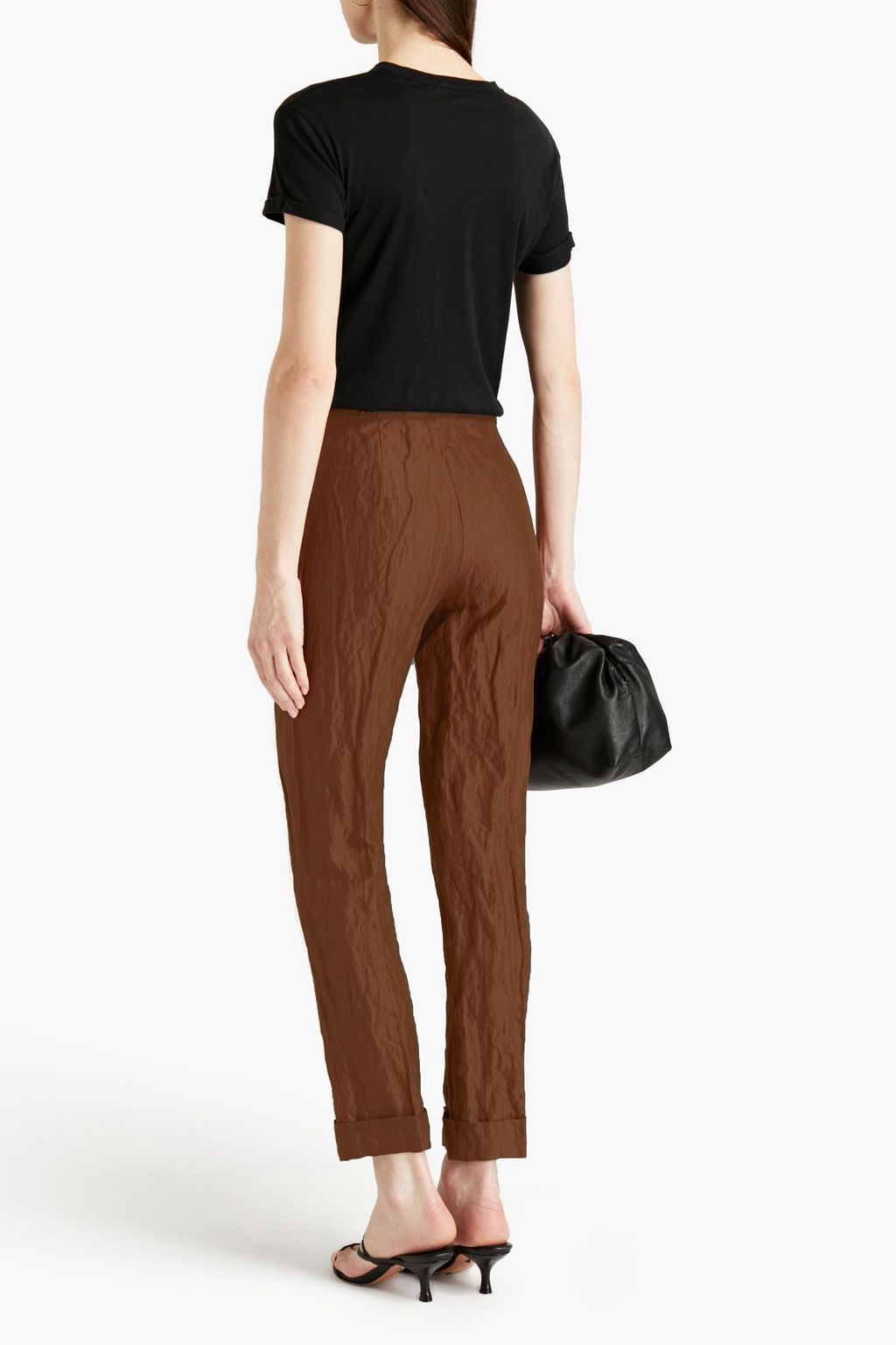 GENTRYPORTOFINO Crinkled cotton-blend straight-leg pants