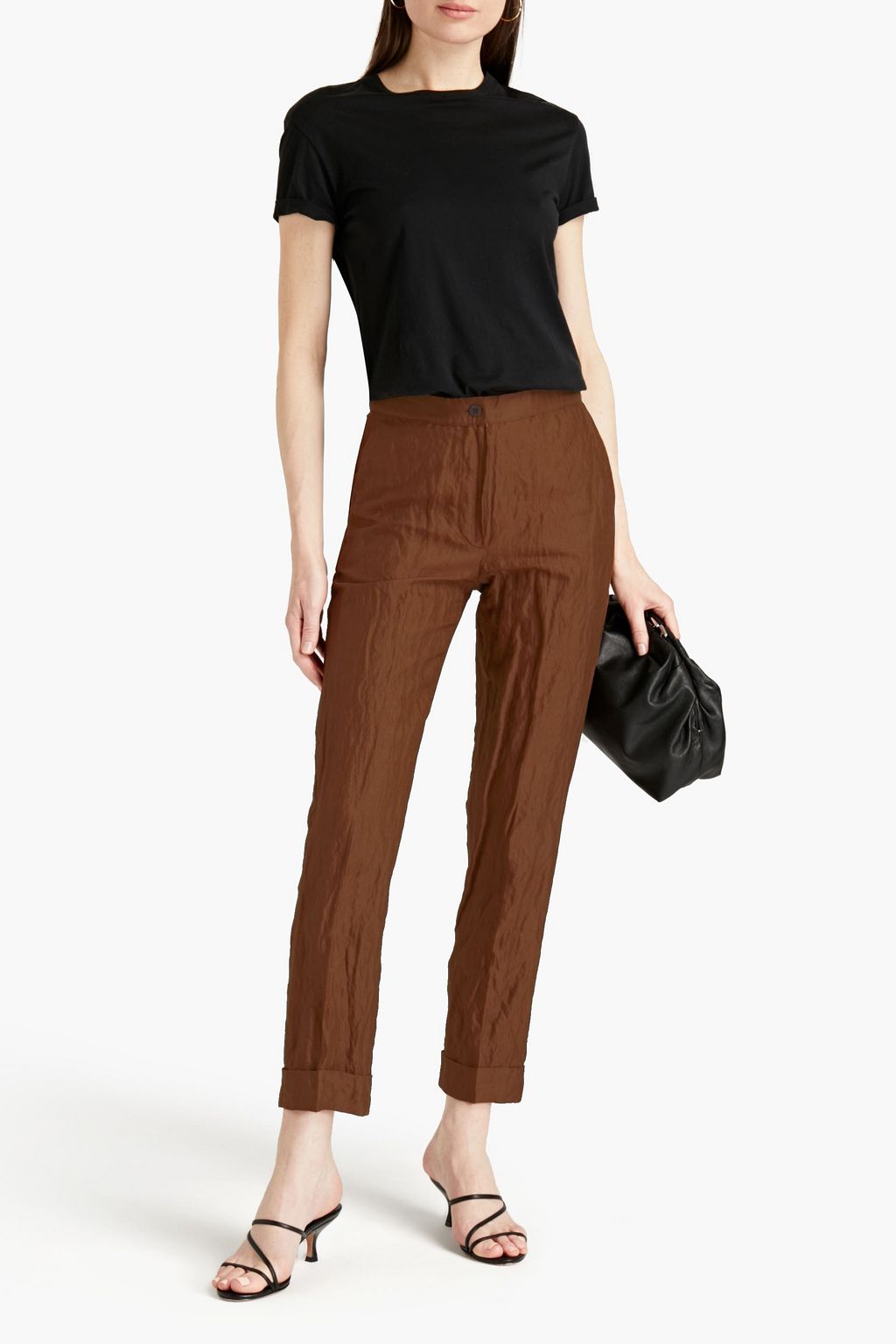 GENTRYPORTOFINO Crinkled cotton-blend straight-leg pants
