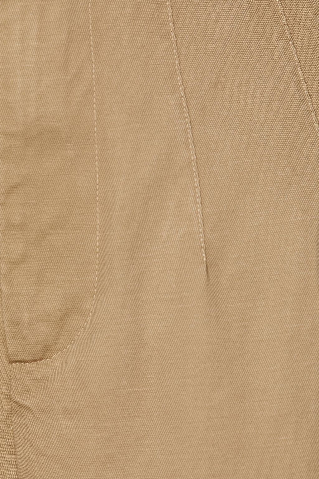 GENTRYPORTOFINO Cropped cotton and linen-blend gabardine wide-leg pants