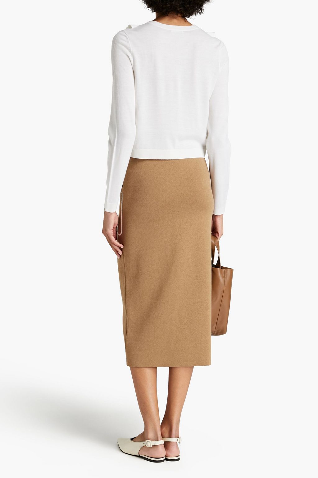 GENTRYPORTOFINO Silk and cotton-blend midi pencil skirt