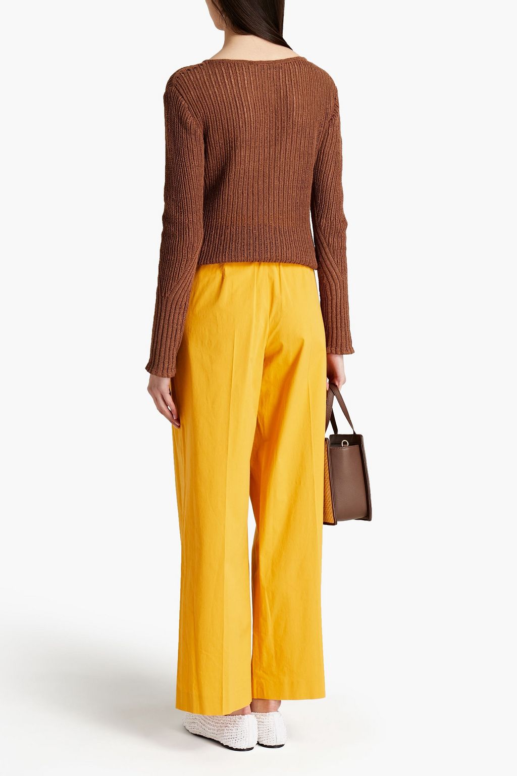 GENTRYPORTOFINO Ribbed linen and silk-blend sweater