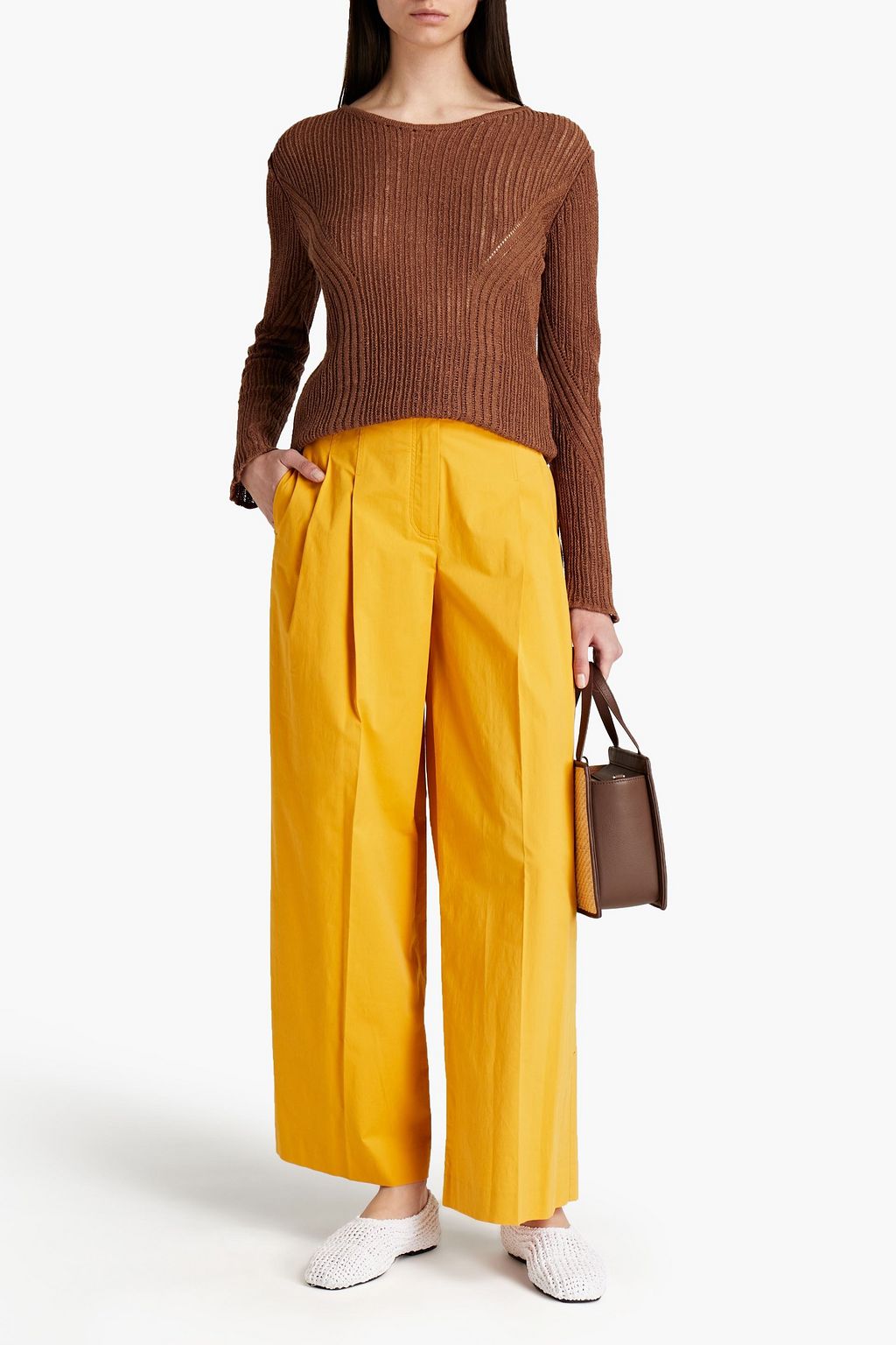 GENTRYPORTOFINO Ribbed linen and silk-blend sweater