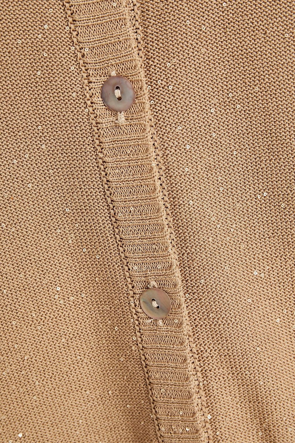 GENTRYPORTOFINO Sequin-embellished cotton-blend cardigan