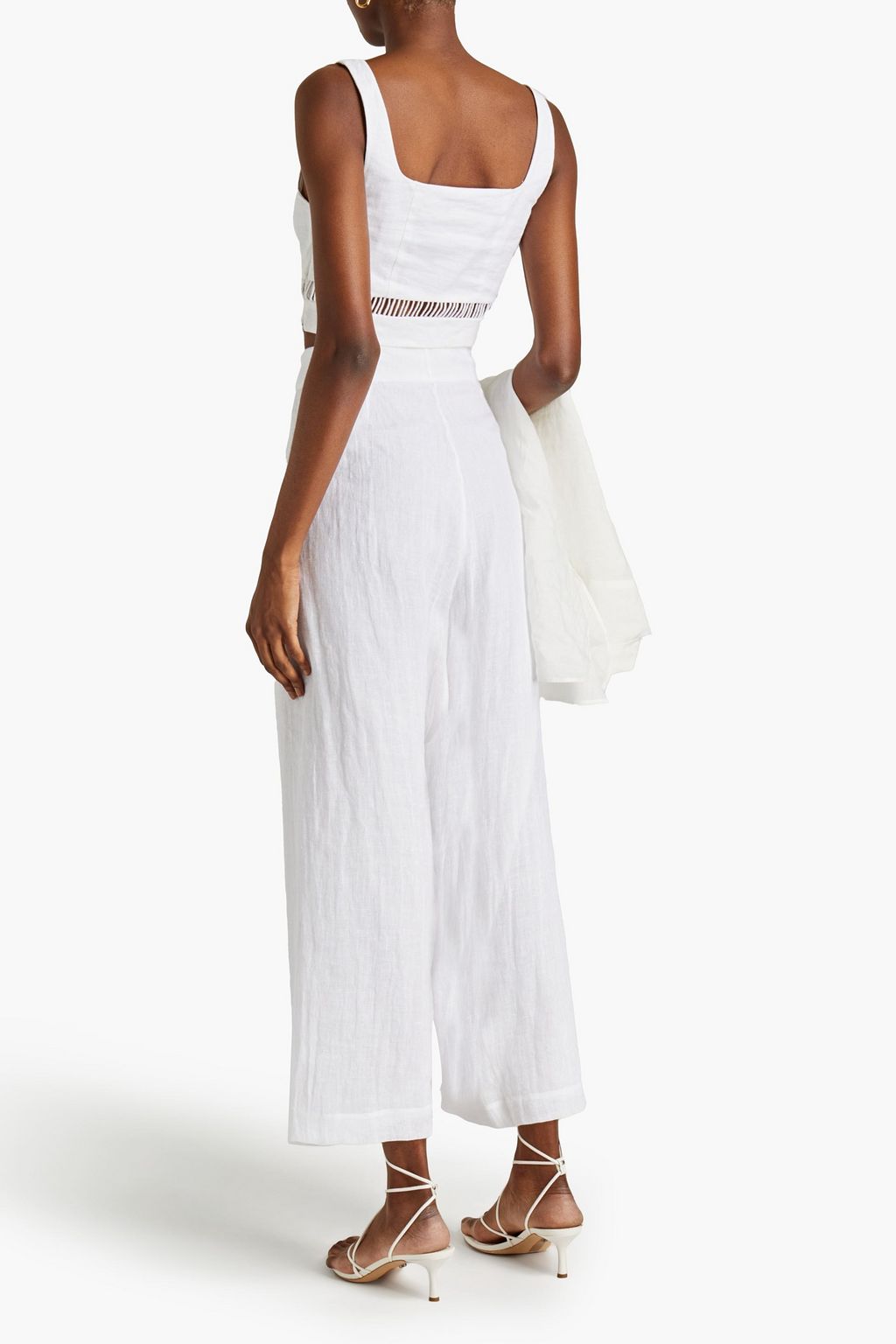 GENTRYPORTOFINO Wrap-effect linen-gauze wide-leg pants