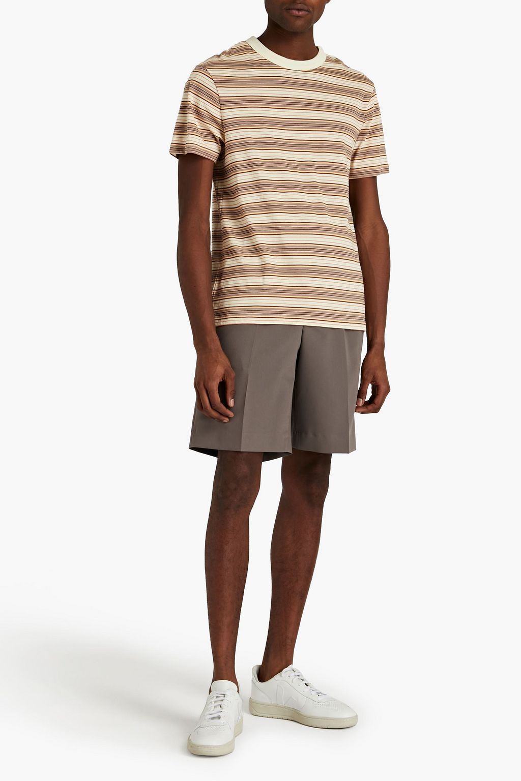 SANDRO Slim-fit striped cotton-jersey T-shirt