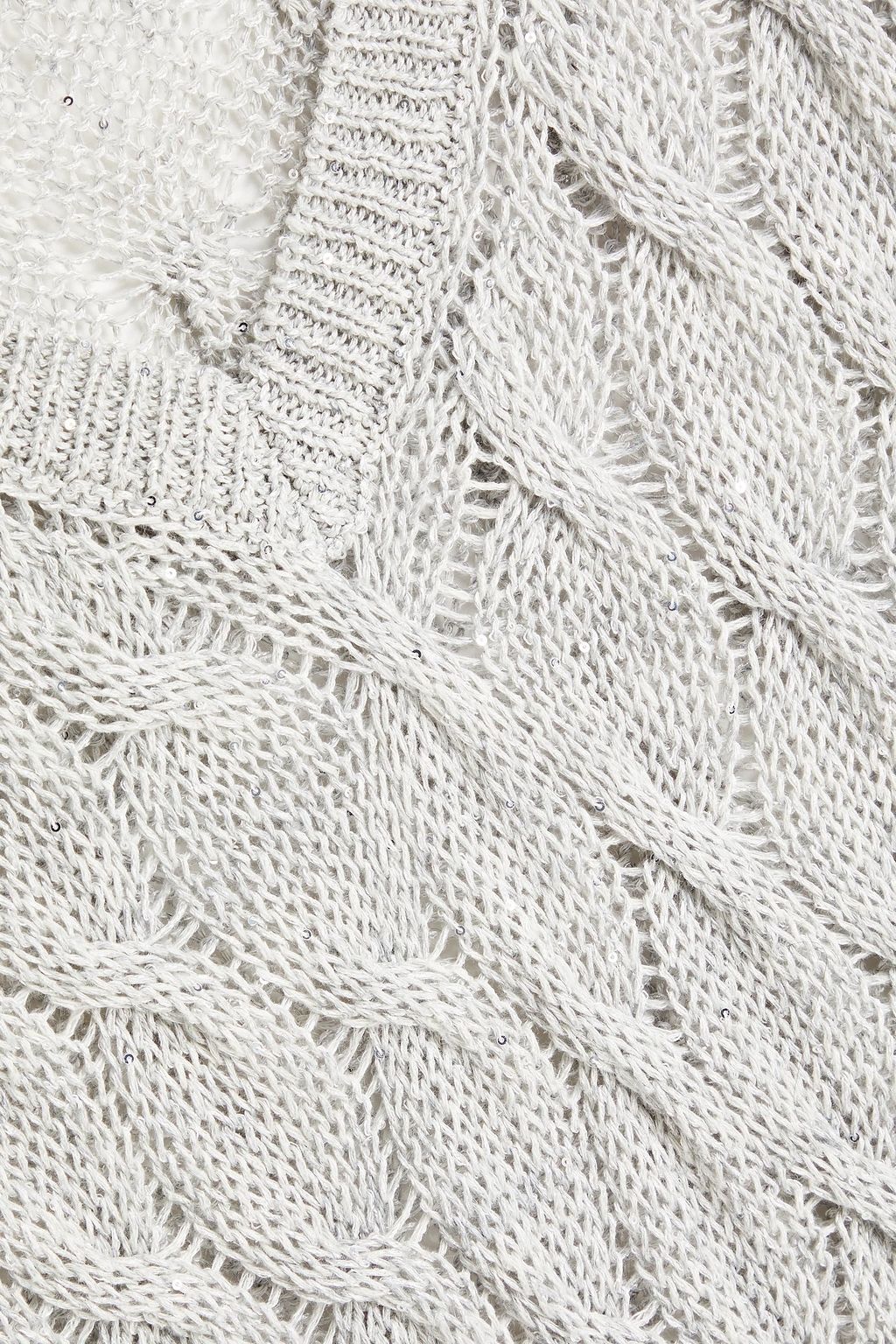 GENTRYPORTOFINO Embellished cable-knit linen-blend sweater