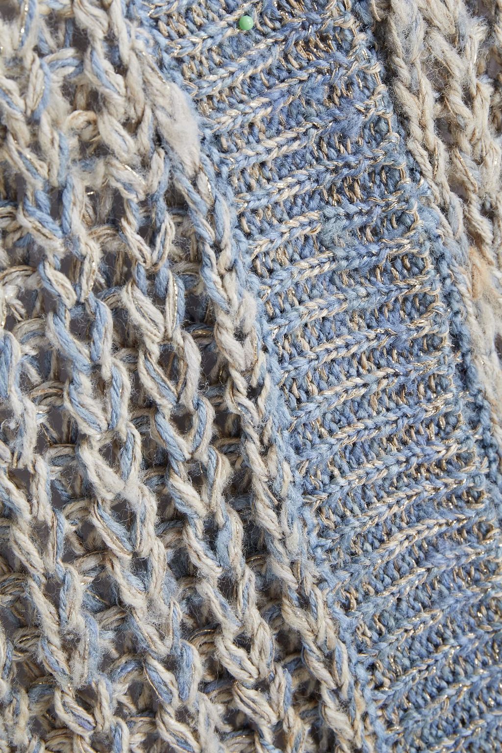 GENTRYPORTOFINO Metallic open-knit silk-blend cardigan