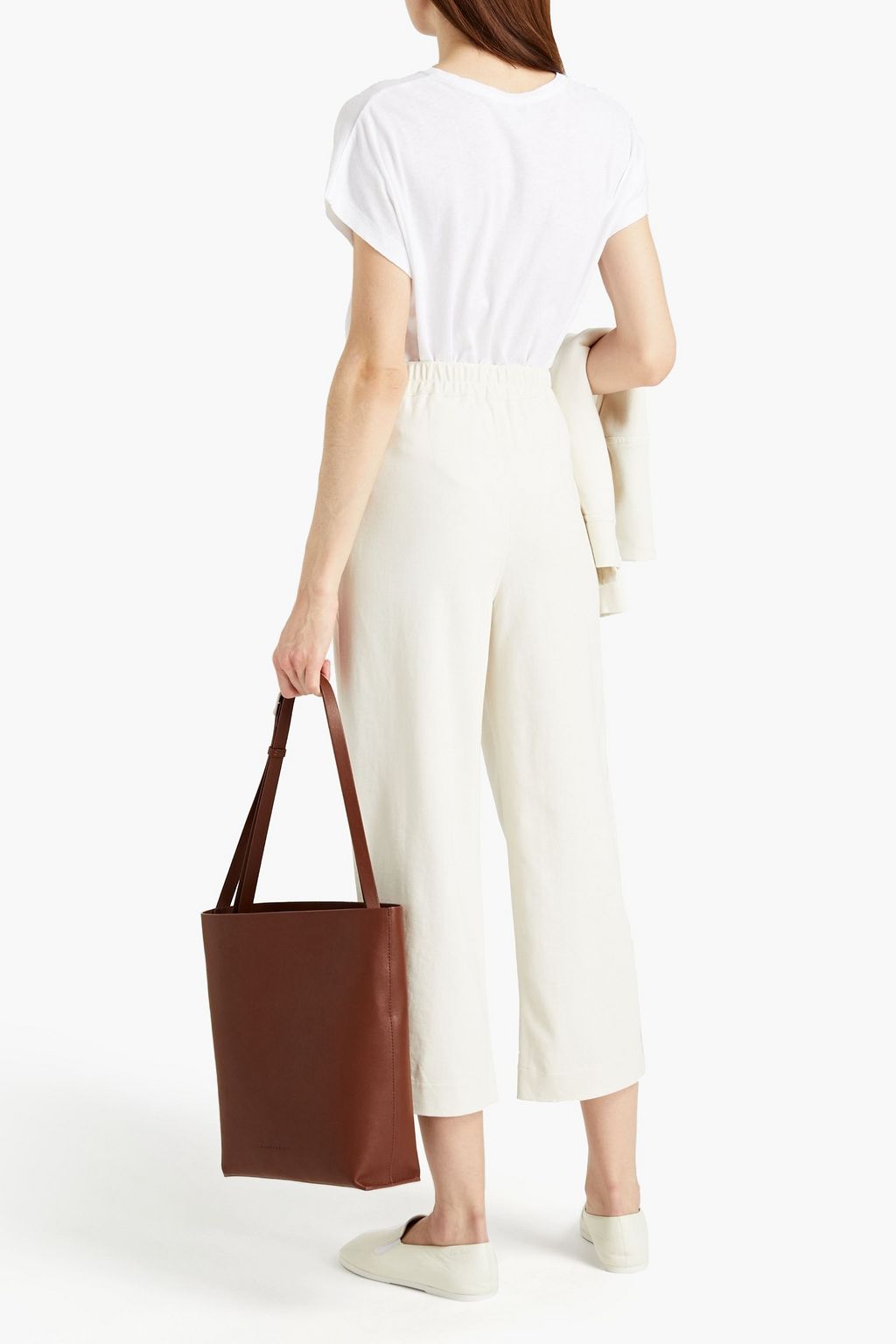 VINCE. Cropped cotton-jersey straight-leg pants