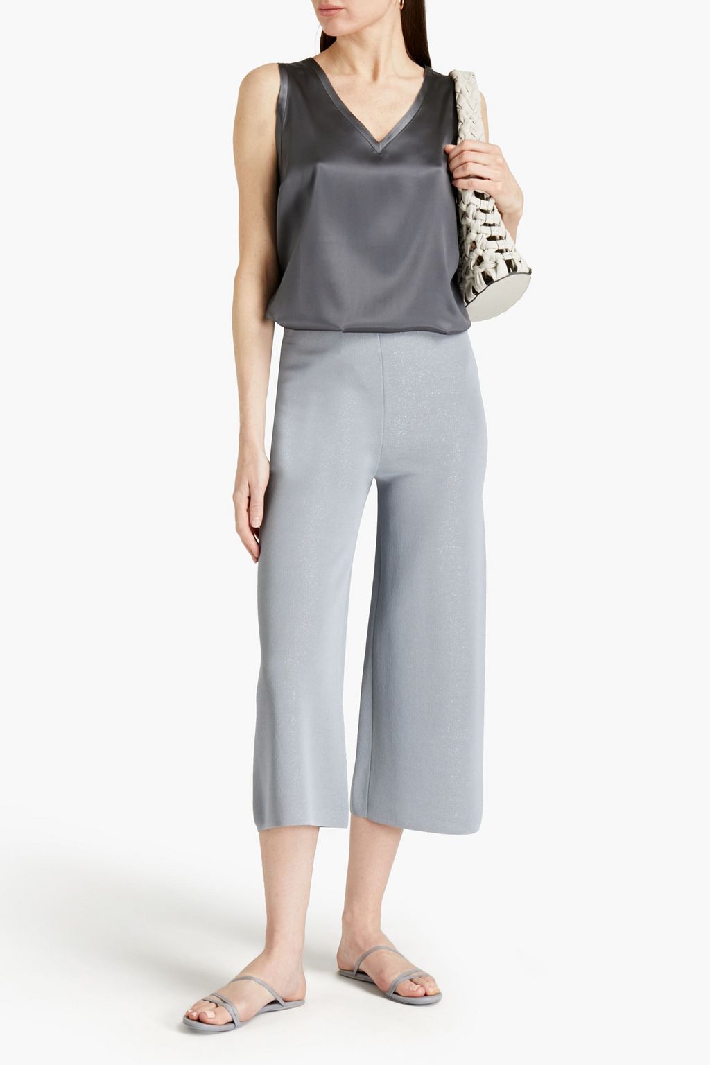 GENTRYPORTOFINO Cropped stretch-knit straight-leg pants