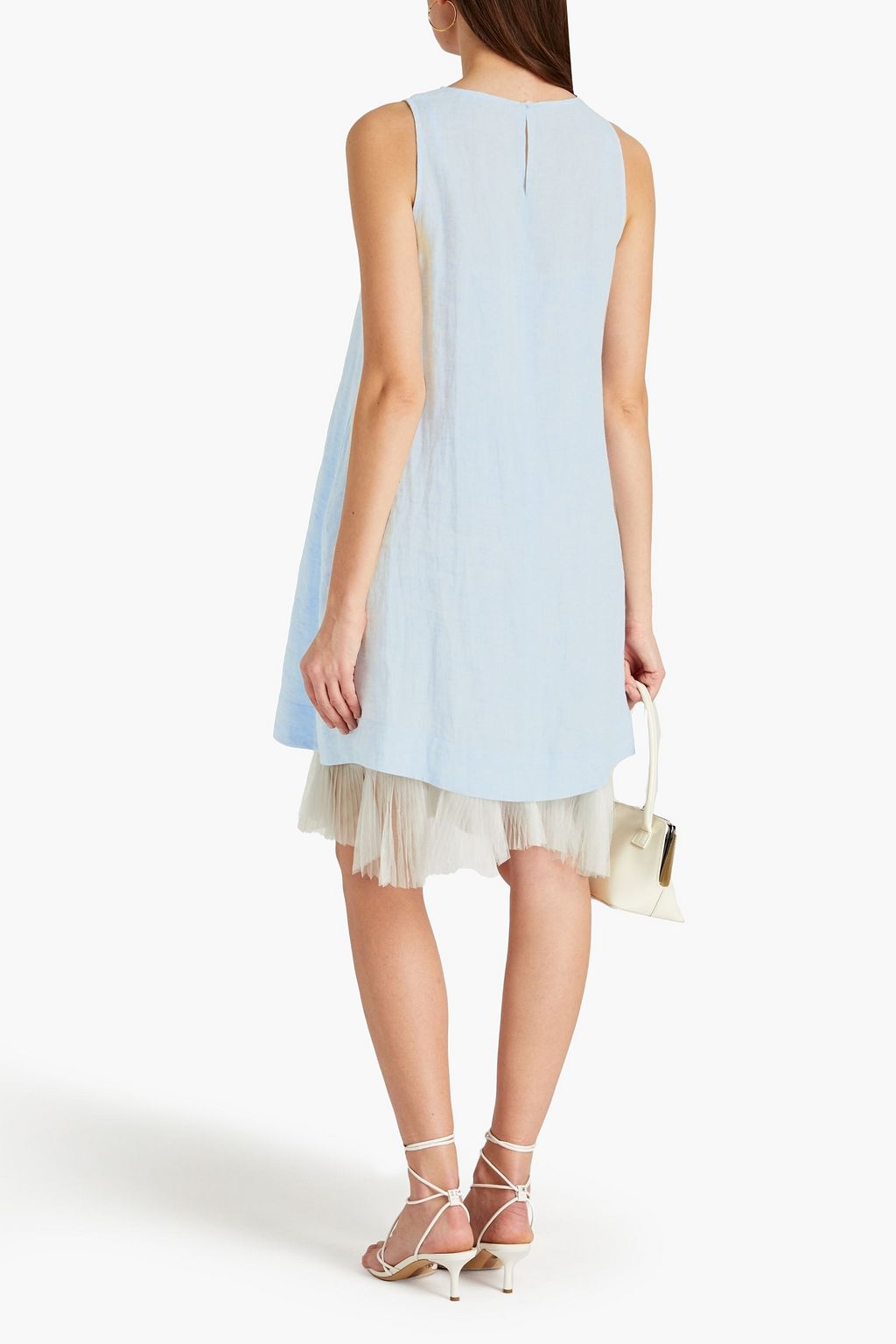 FABIANA FILIPPI Tulle-paneled slub linen dress