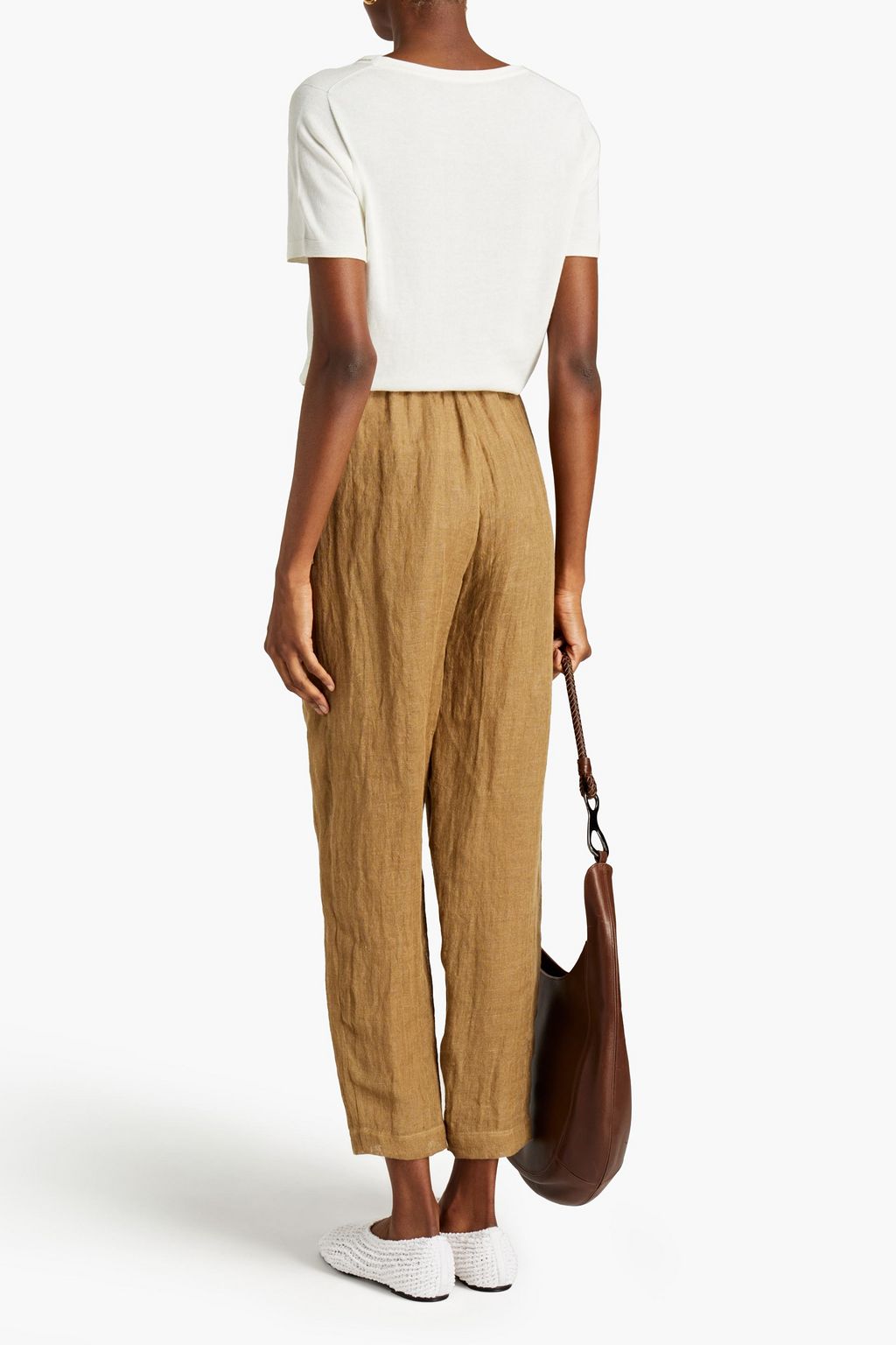 GENTRYPORTOFINO Linen-gauze tapered pants