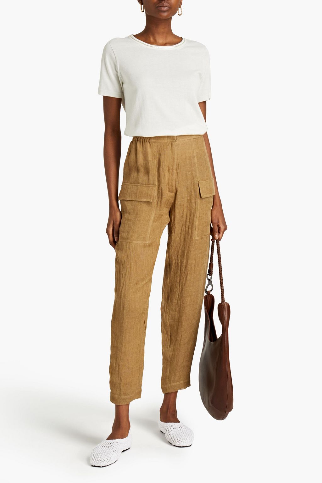GENTRYPORTOFINO Linen-gauze tapered pants