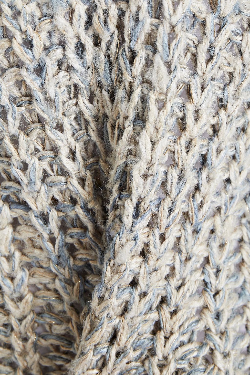 GENTRYPORTOFINO Metallic mélange cable-knit silk-blend sweater