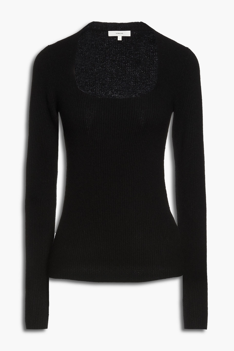 vince. - ribbed cashmere sweater - black - s