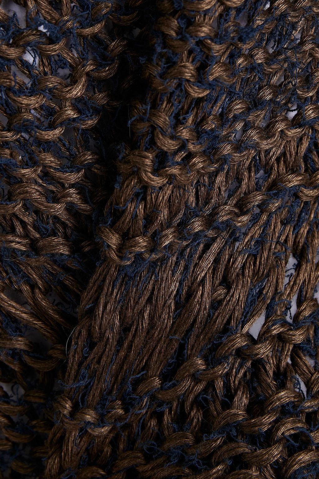 GENTRYPORTOFINO Melange crochet-knit hemp-blend sweater