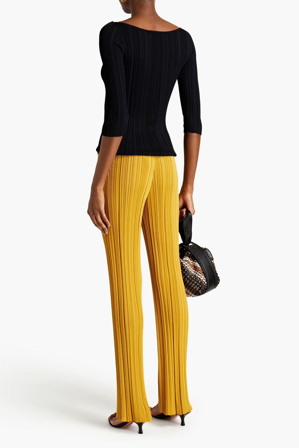 GENTRYPORTOFINO Ribbed-knit straight-leg pants