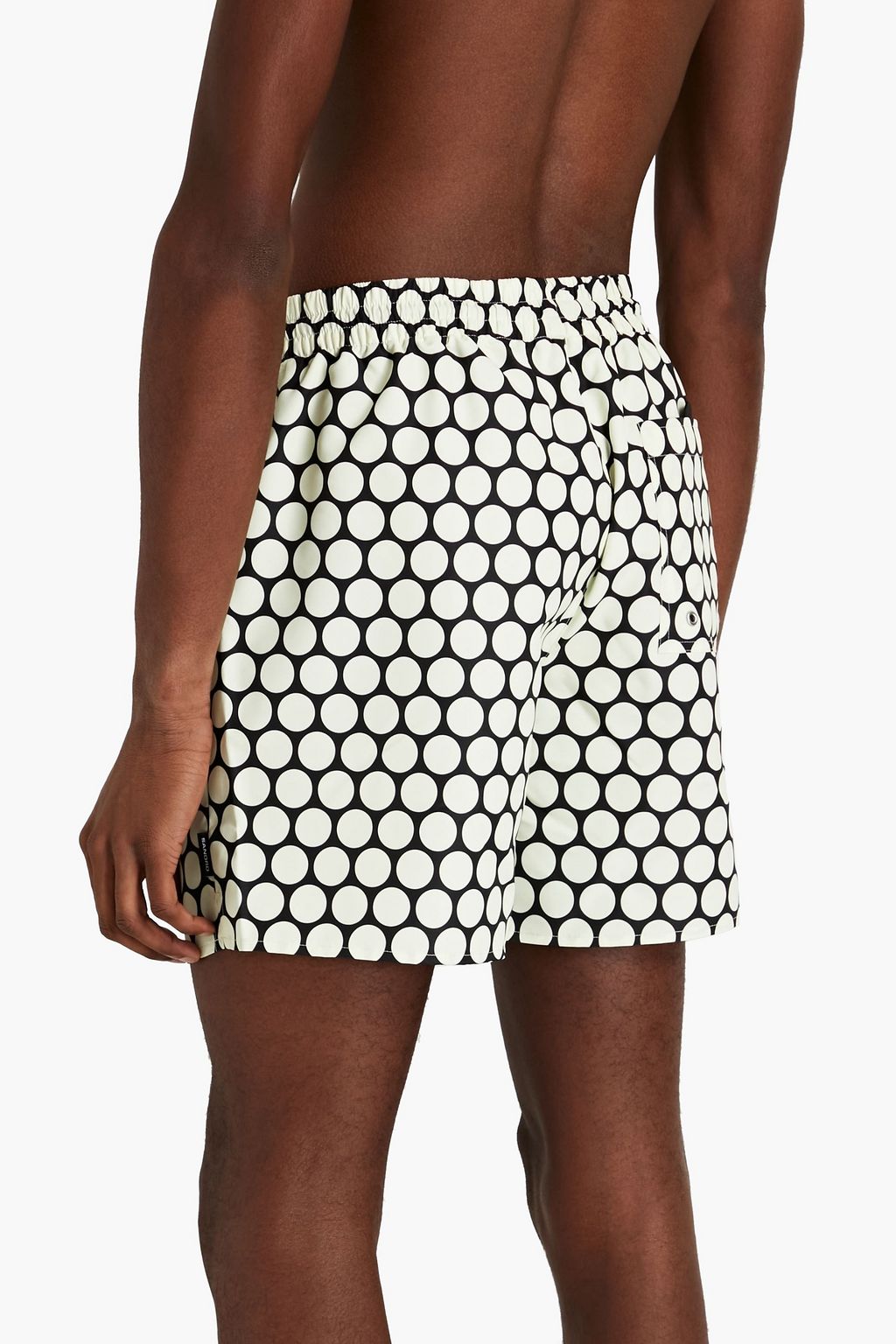 SANDRO Rita short-length polka-dot swim shorts