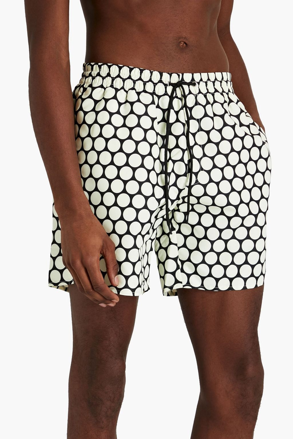 SANDRO Rita short-length polka-dot swim shorts