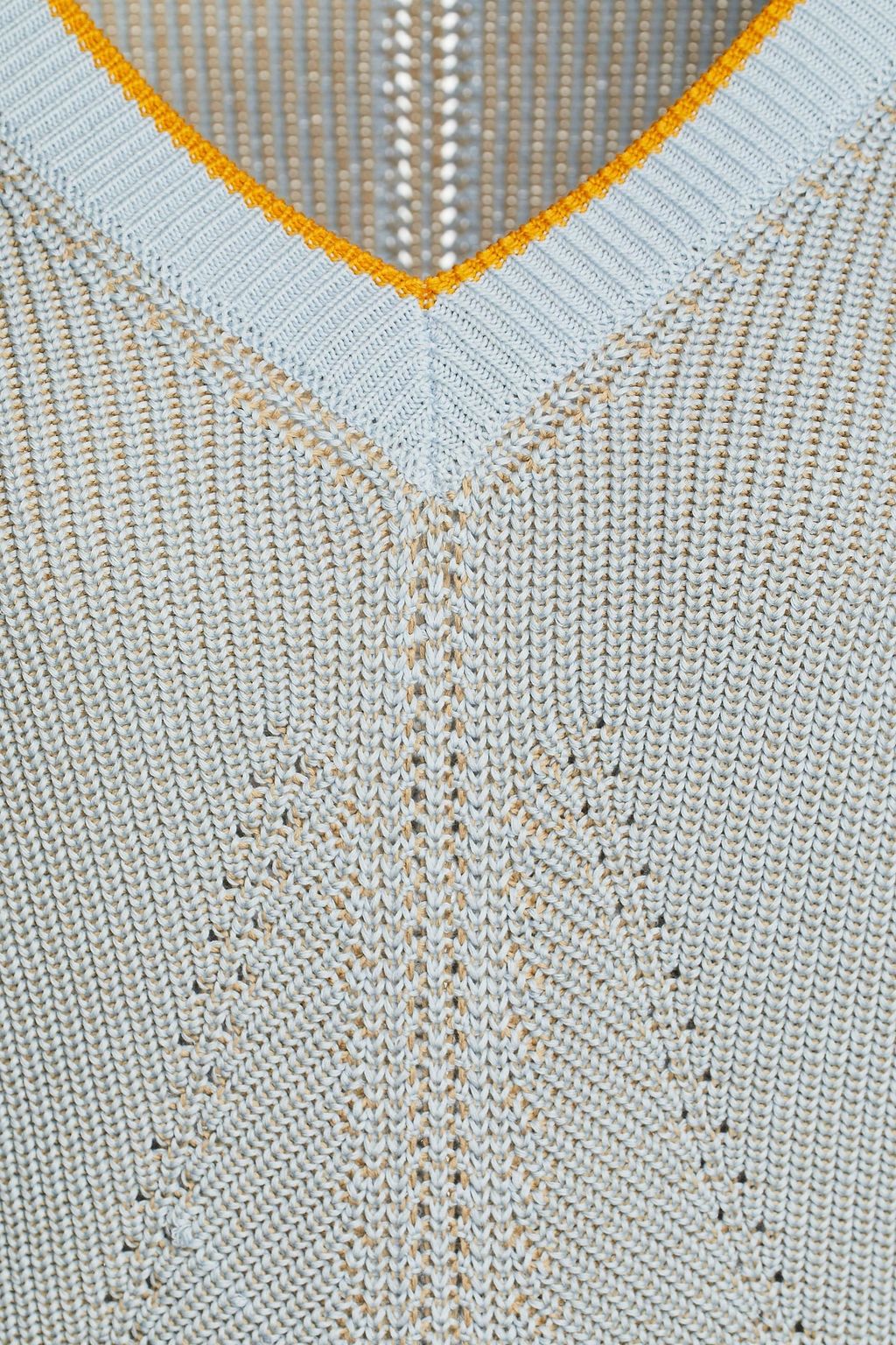 GENTRYPORTOFINO Pointelle-trimmed cotton sweater