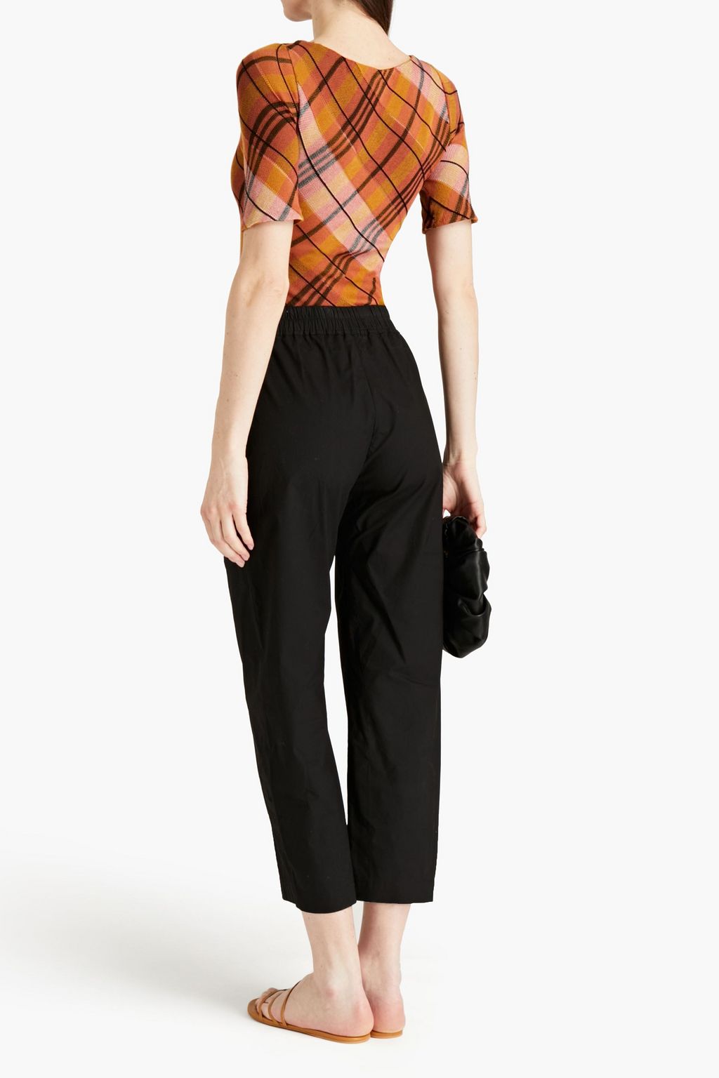 GENTRYPORTOFINO Cropped cotton-poplin straight-leg pants