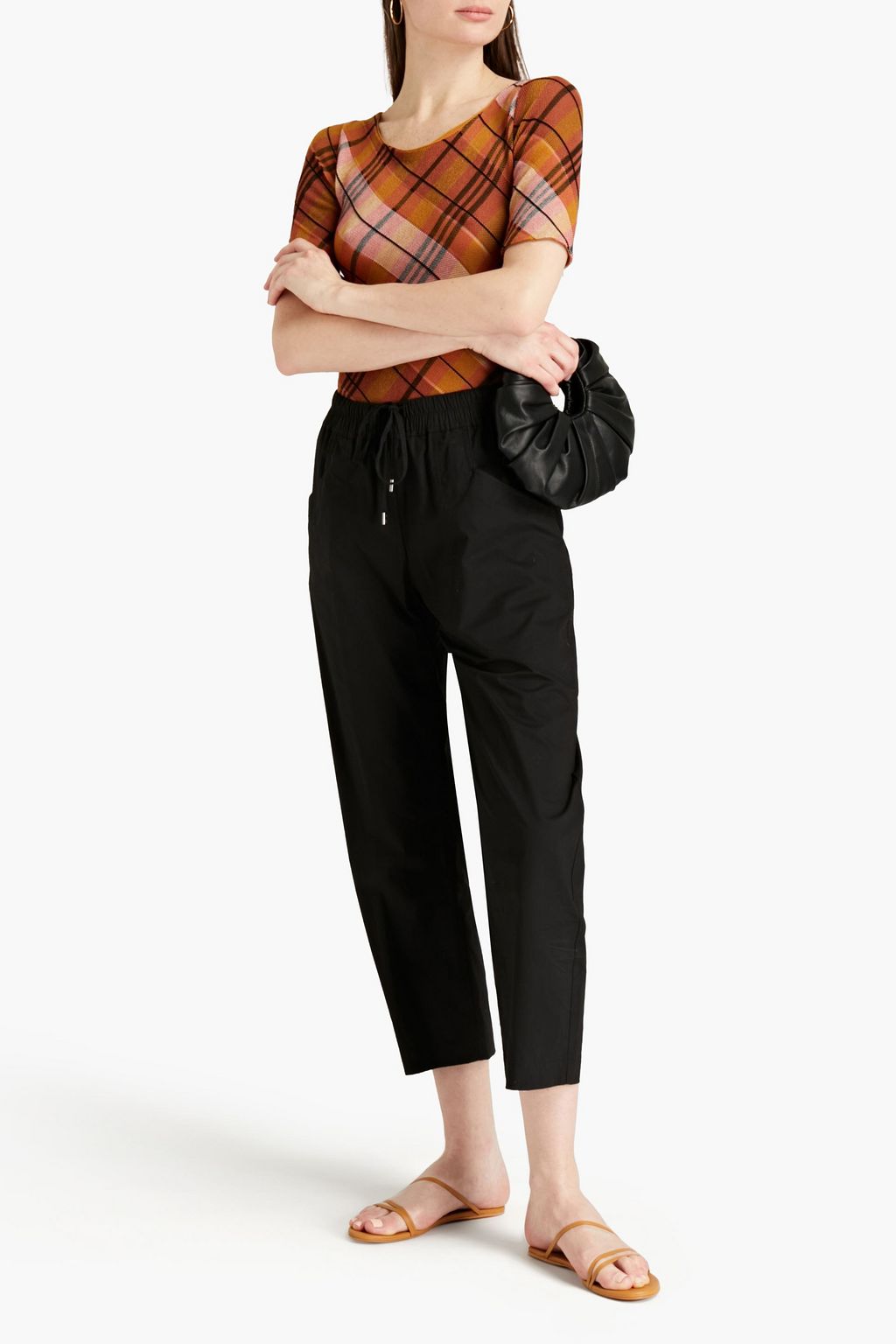 GENTRYPORTOFINO Cropped cotton-poplin straight-leg pants