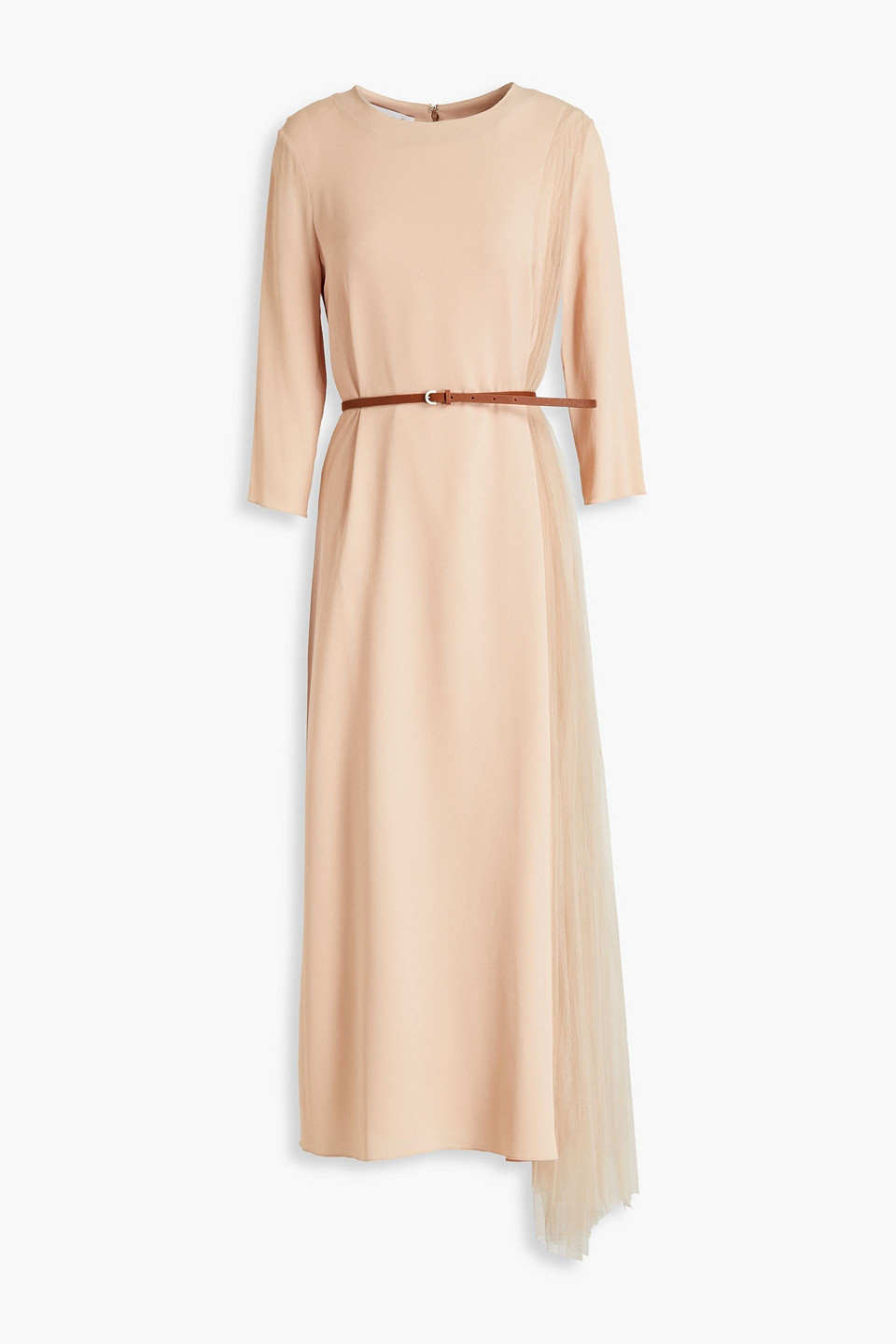 Fabiana Filippi Woman Tulle-paneled Crepe Midi Dress Blush Size 44