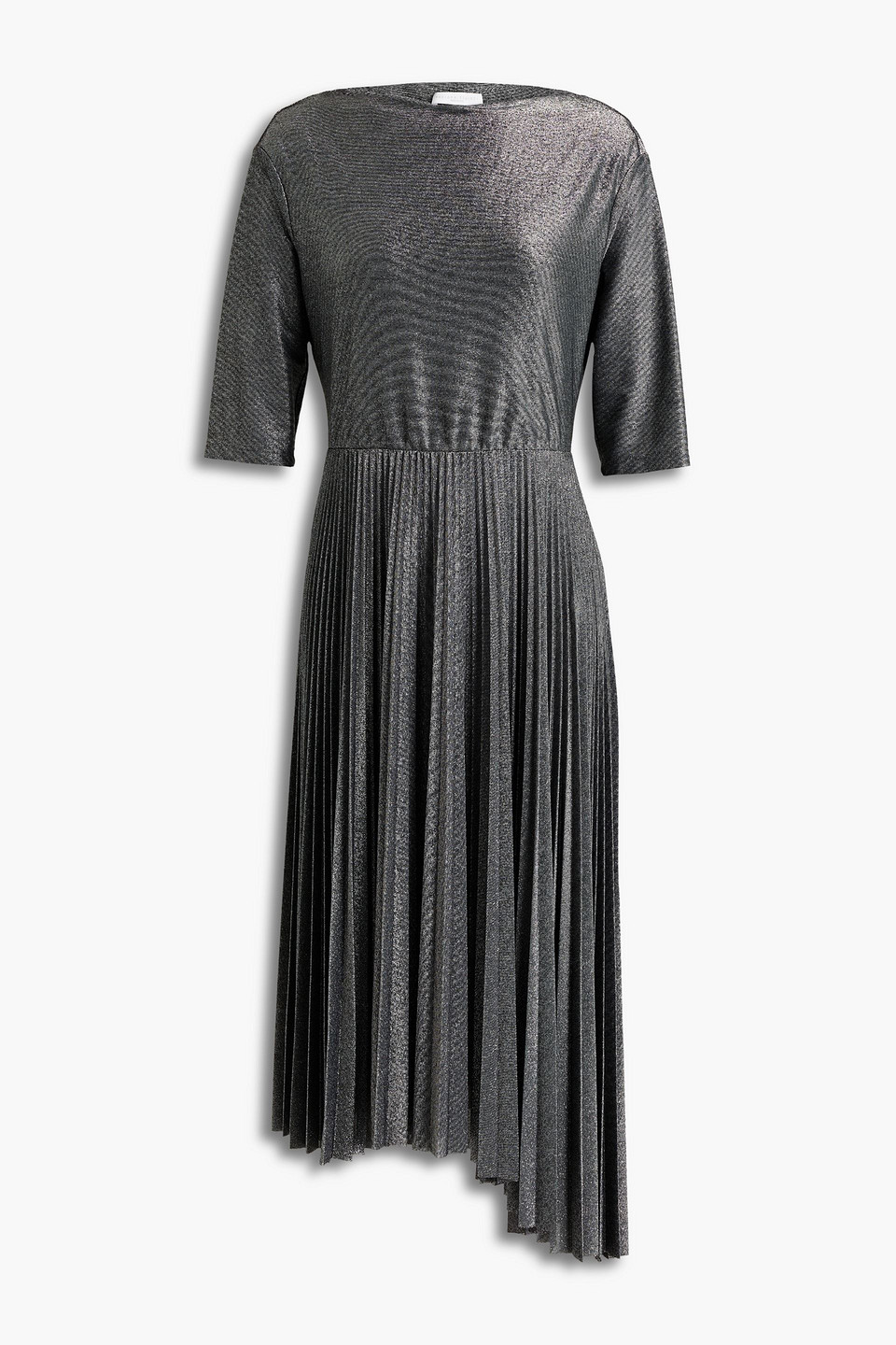 Fabiana Filippi Woman Pleated Metallic Jersey Midi Dress Gunmetal Size 40