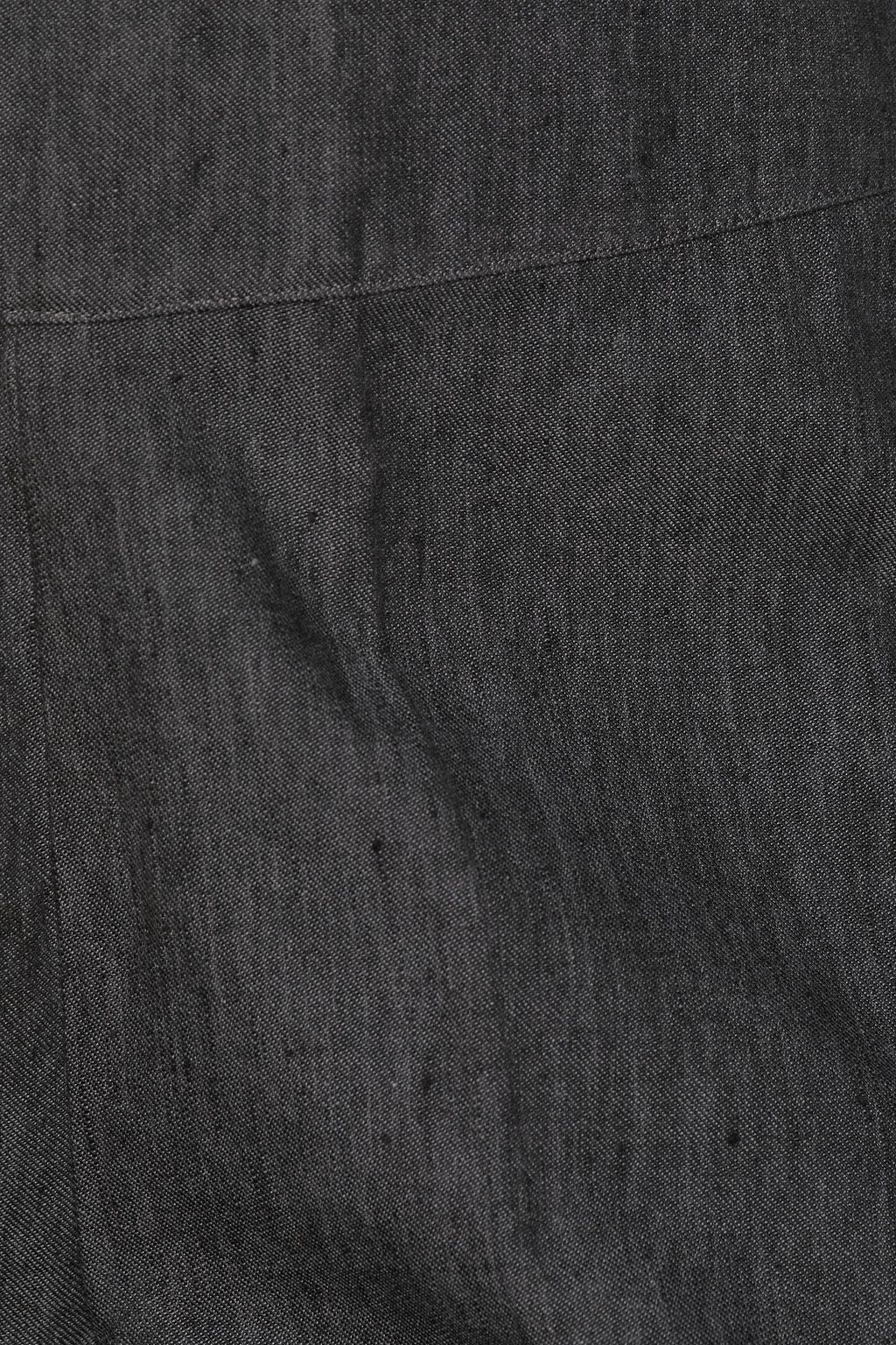 GENTRYPORTOFINO Cropped Hose mit schmalem Bein aus Gabardine aus einer Leinen-Baumwollmischung