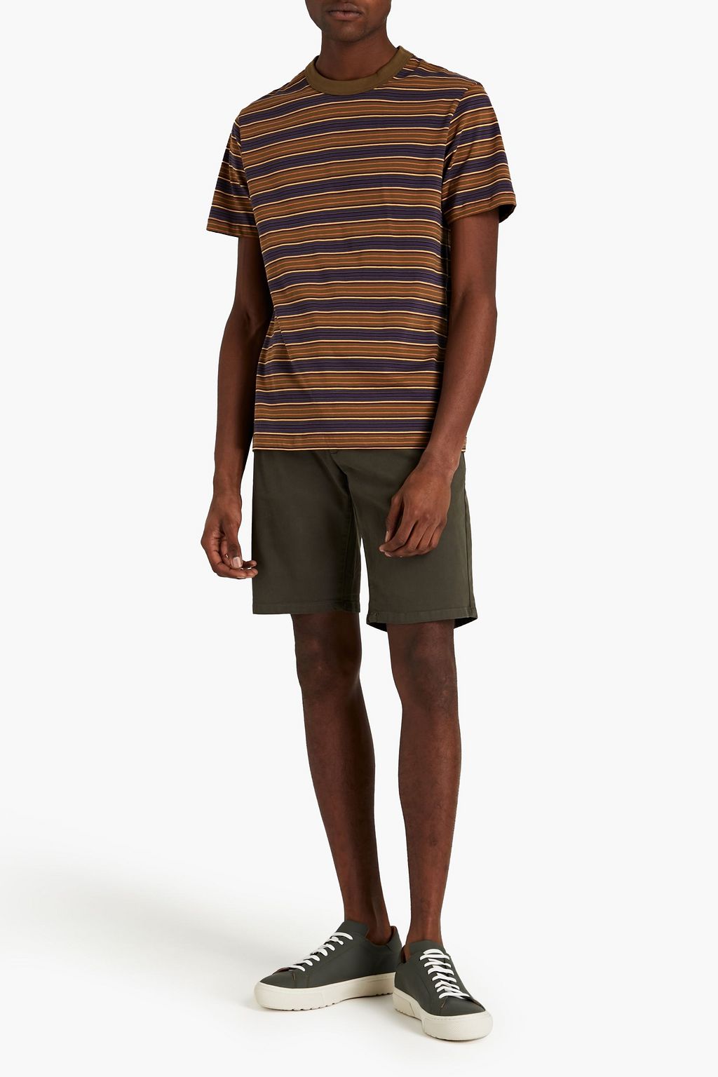 SANDRO Slim-fit striped cotton-jersey T-shirt