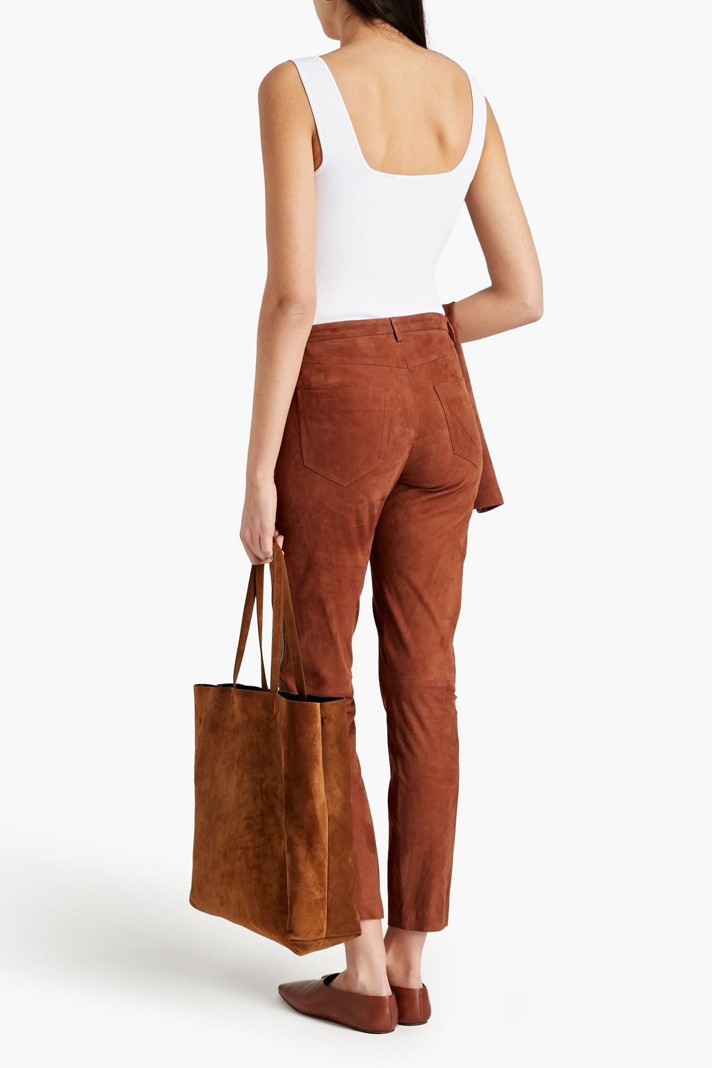 FABIANA FILIPPI Bead-embellished suede tapered pants