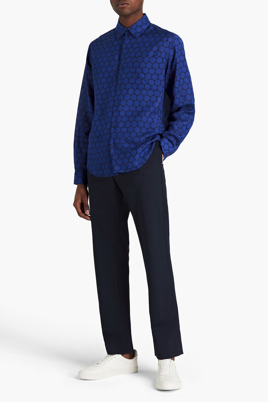SANDRO Polka-dot Lyocell-blend shirt