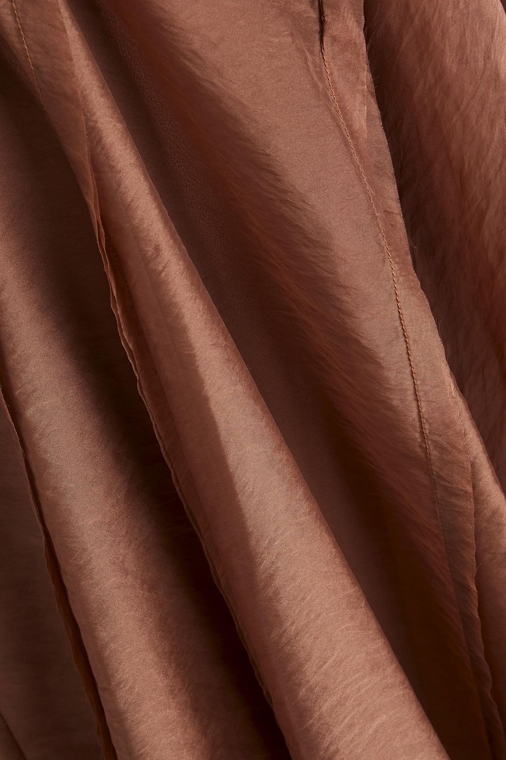 VINCE. Gathered organza midi skirt