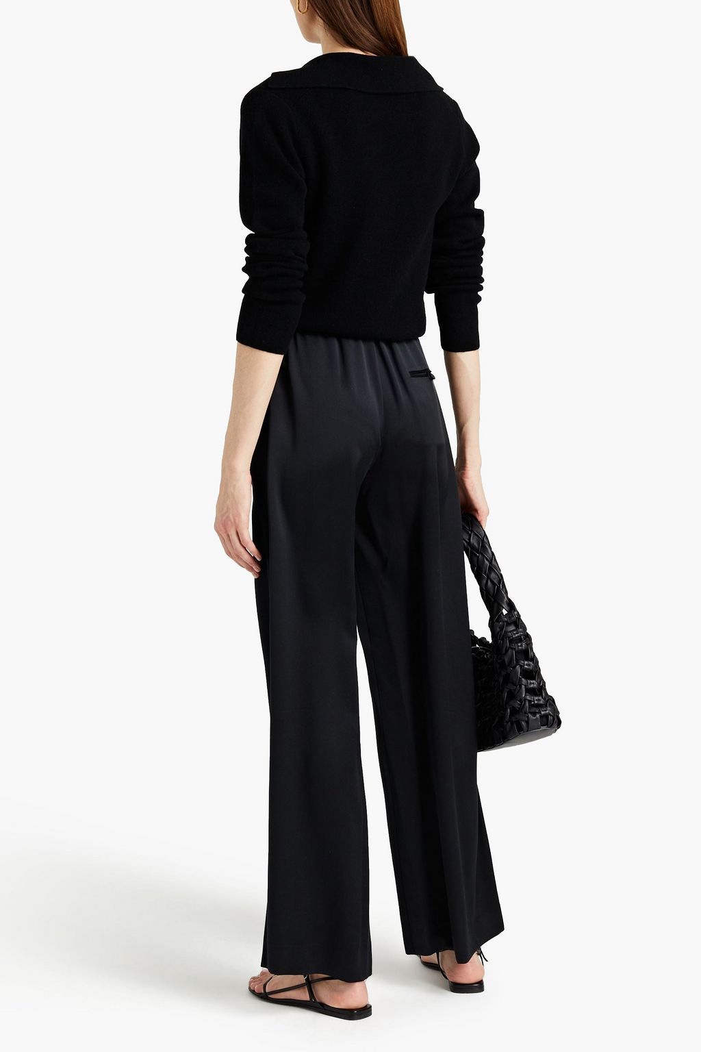 VINCE. Silk-satin wide-leg pants